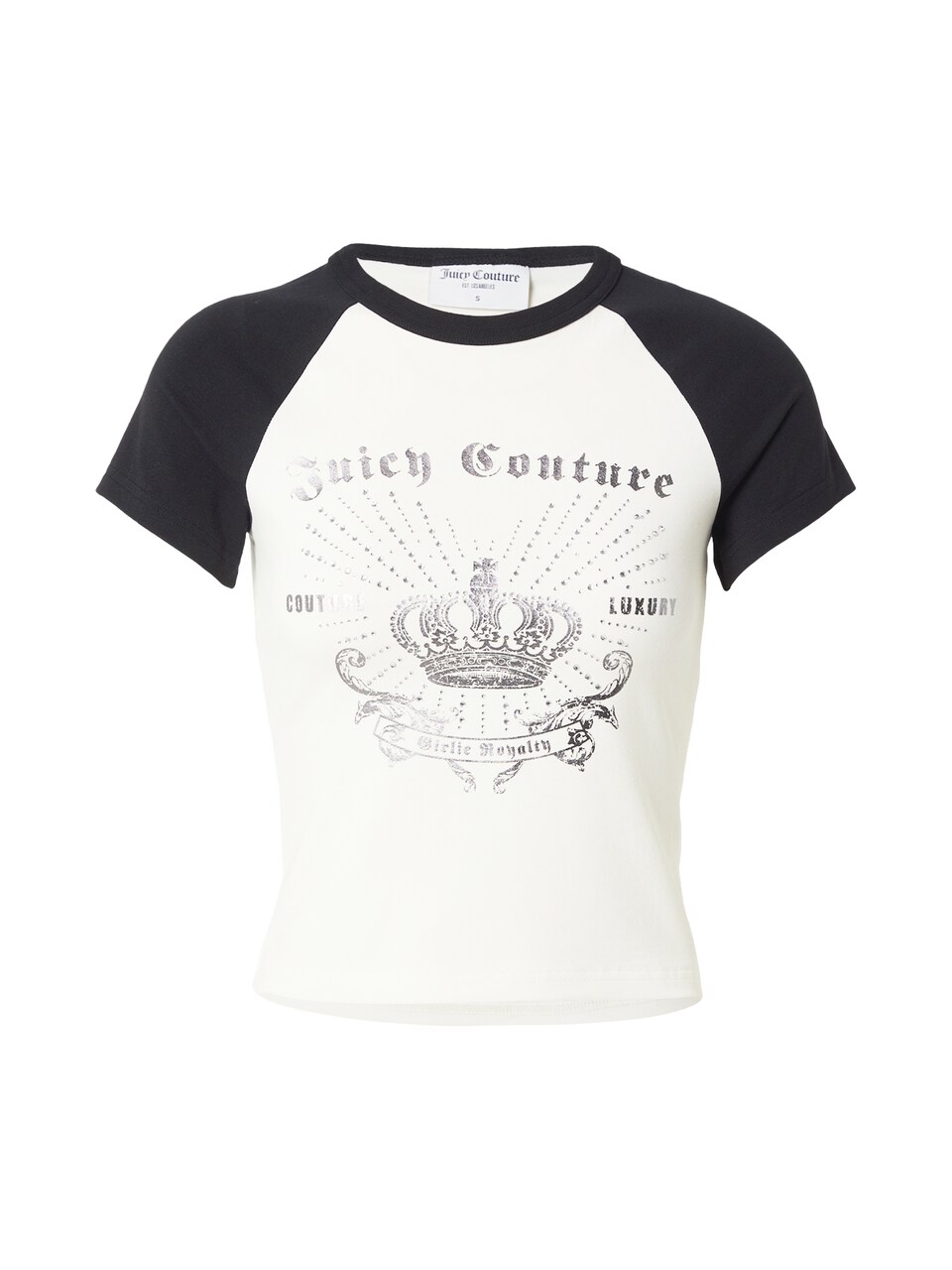 T-shirt 'REBELLE' ljusgrå / svart