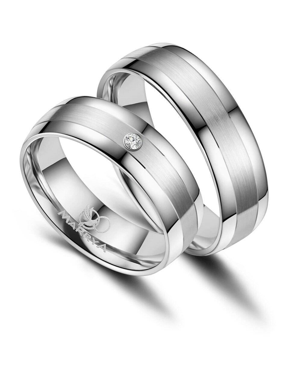 Ring 'MARRYA ES-02 Ehering aus Edelstahl Silberfarben'