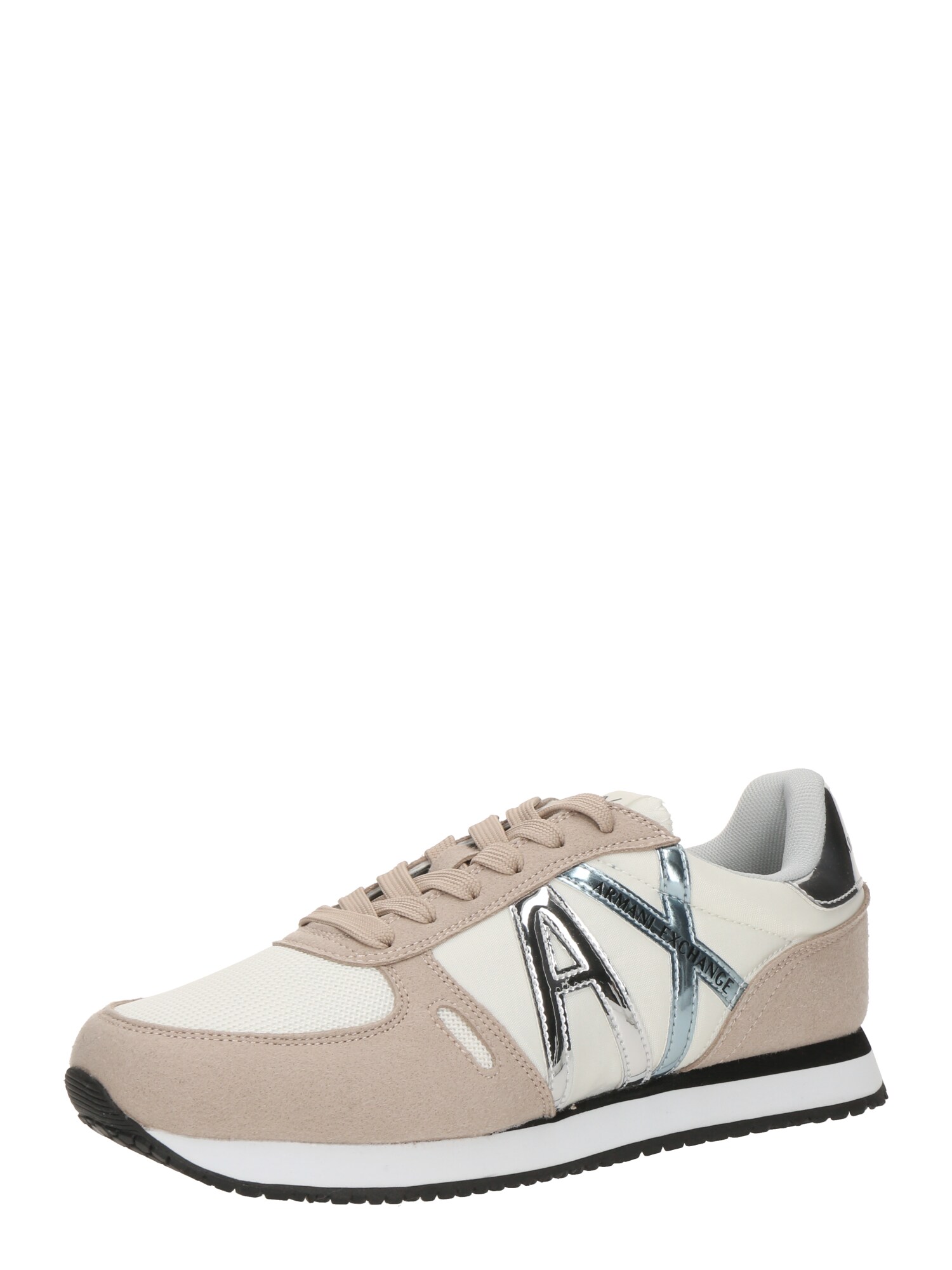 ARMANI EXCHANGE Nízke tenisky  svetlobéžová / tmavošedá / strieborná