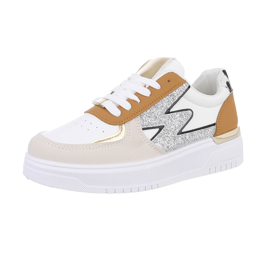 Ital-Design Sneaker Damen Größe 38 orange / weiß