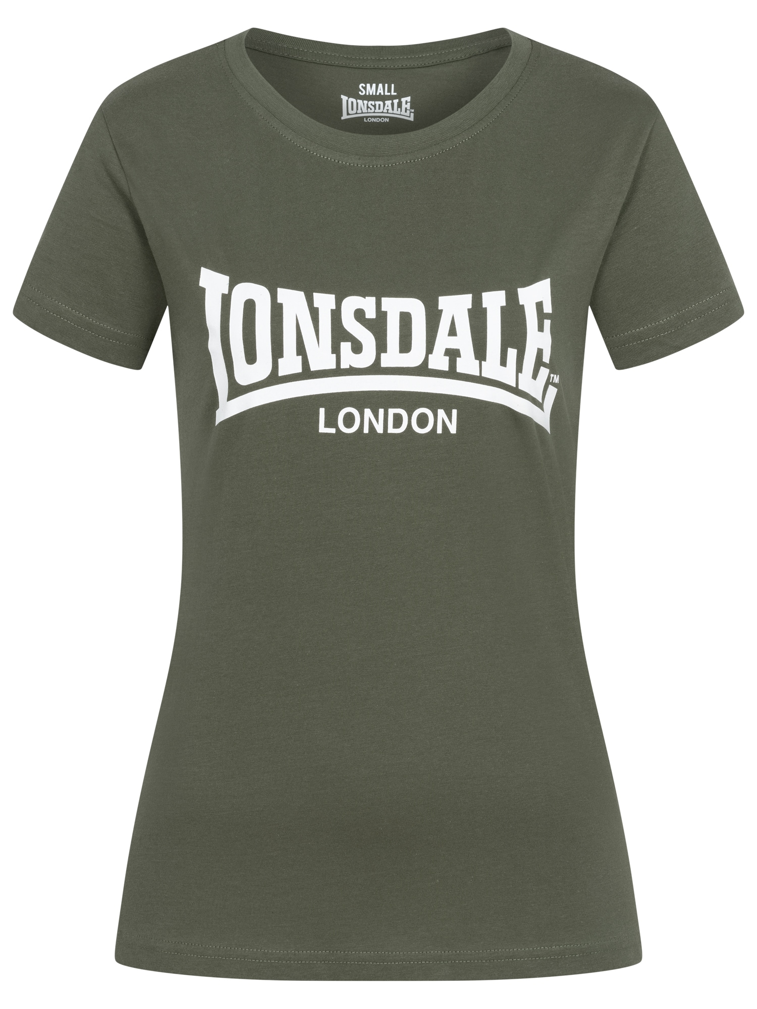 LONSDALE Póló 'CARTMEL'  olíva / fehér akciós termékkép 1