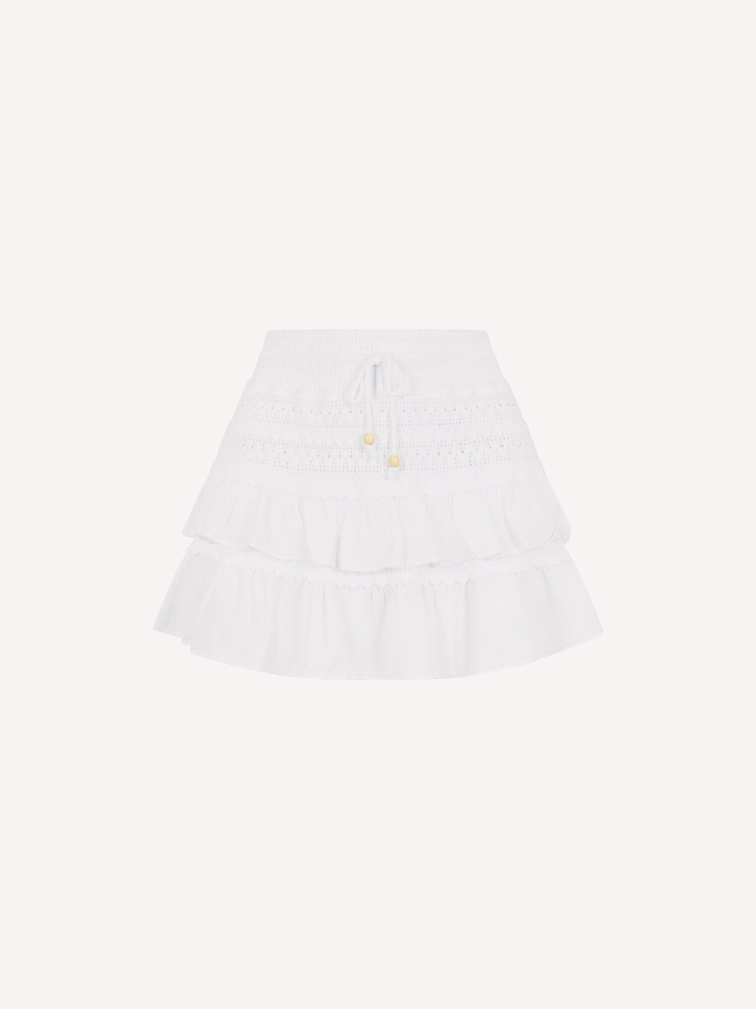 Apricot Cotton Crochet Tiered Mini Skort