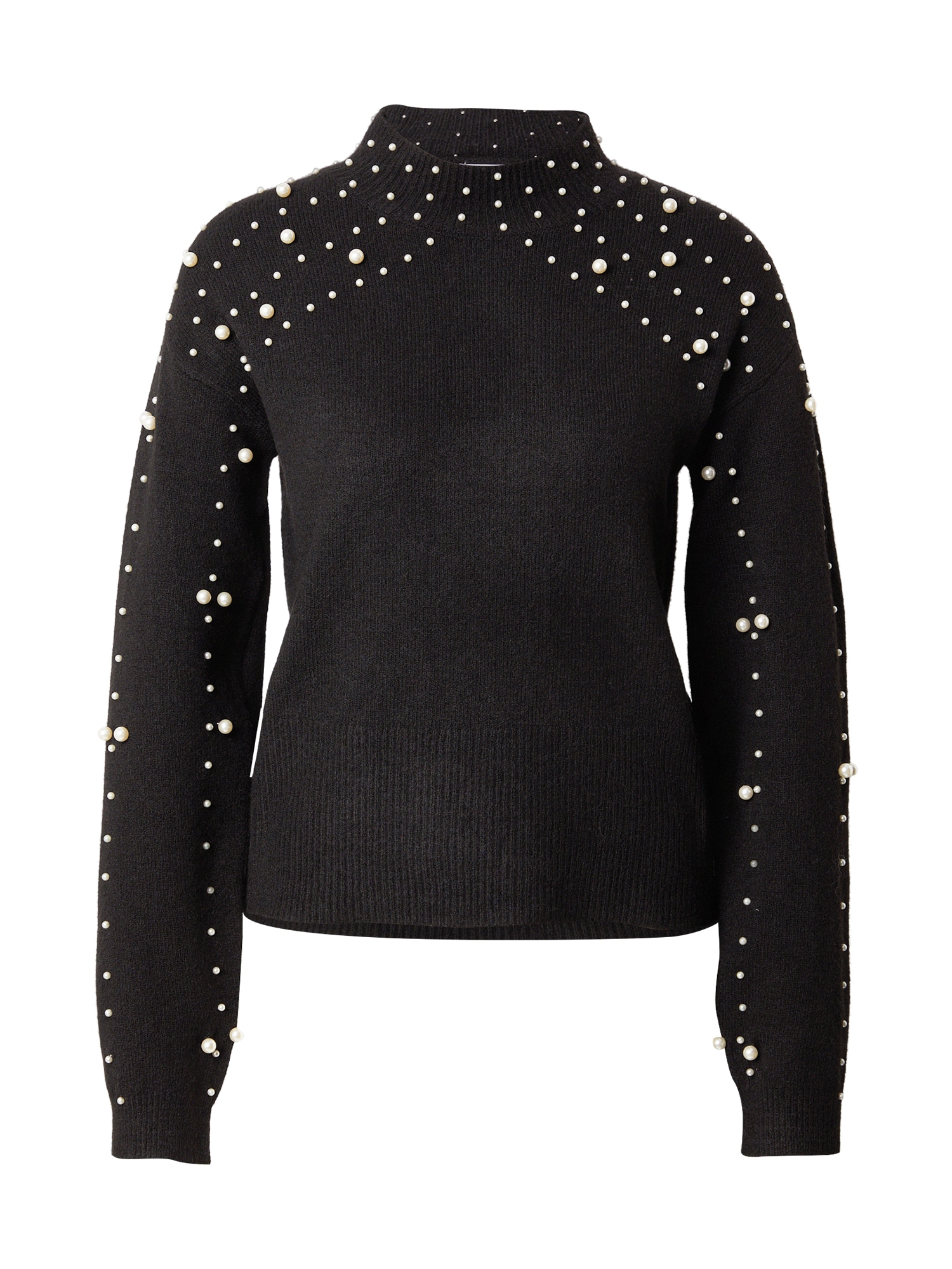 PIECES Pulover PCREA negru / alb perlat