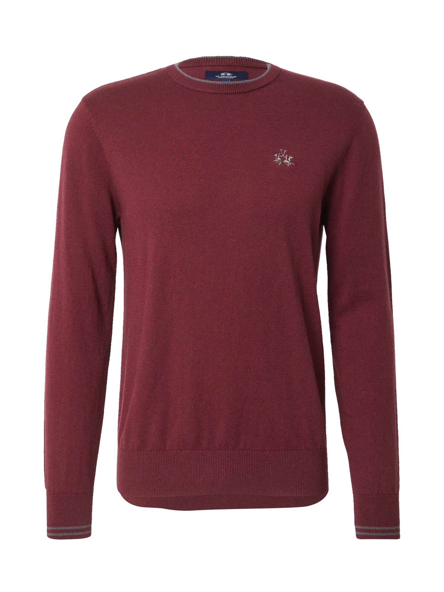 La Martina Pulover  gri / roșu burgundy