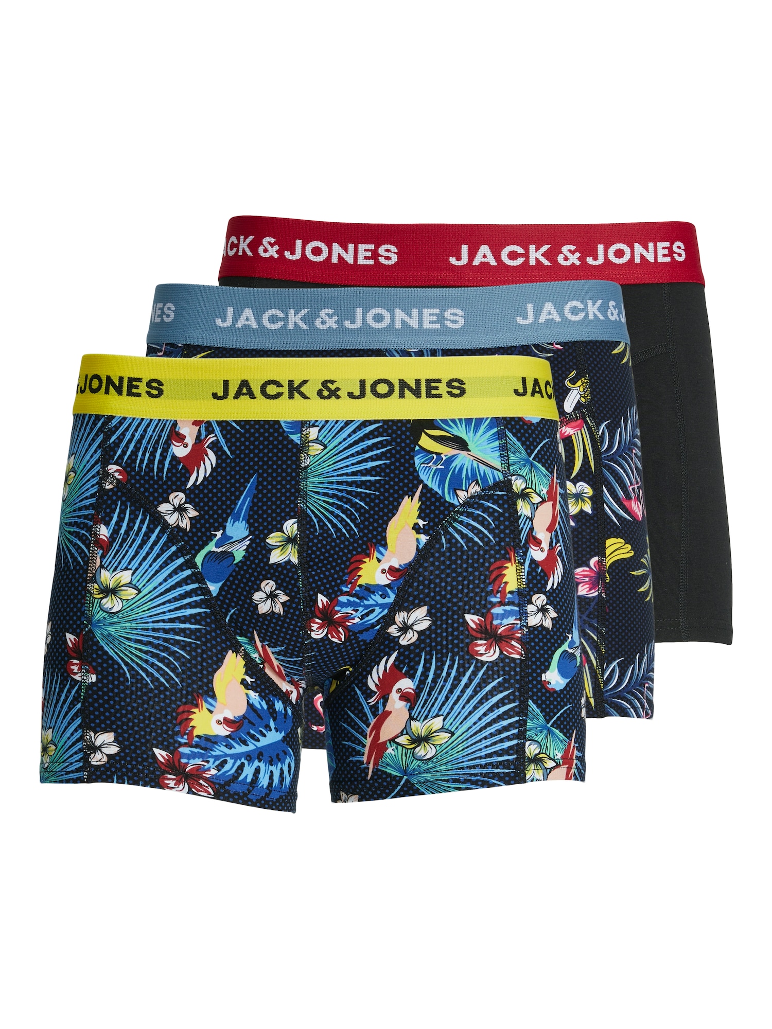 JACK & JONES Boxeri albastru fumuriu / galben / roșu / negru