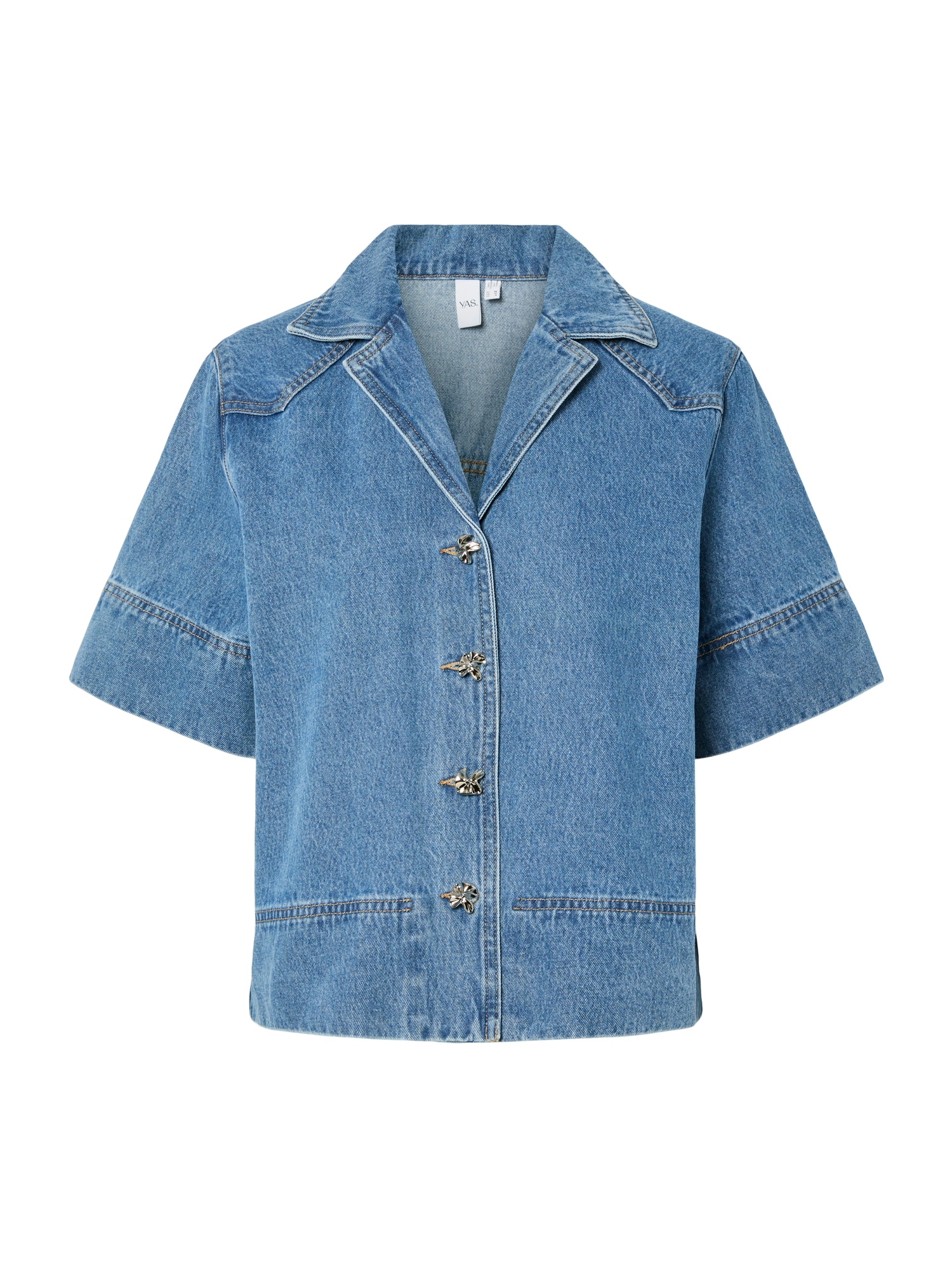 YAS Bluză YASCECI  albastru denim