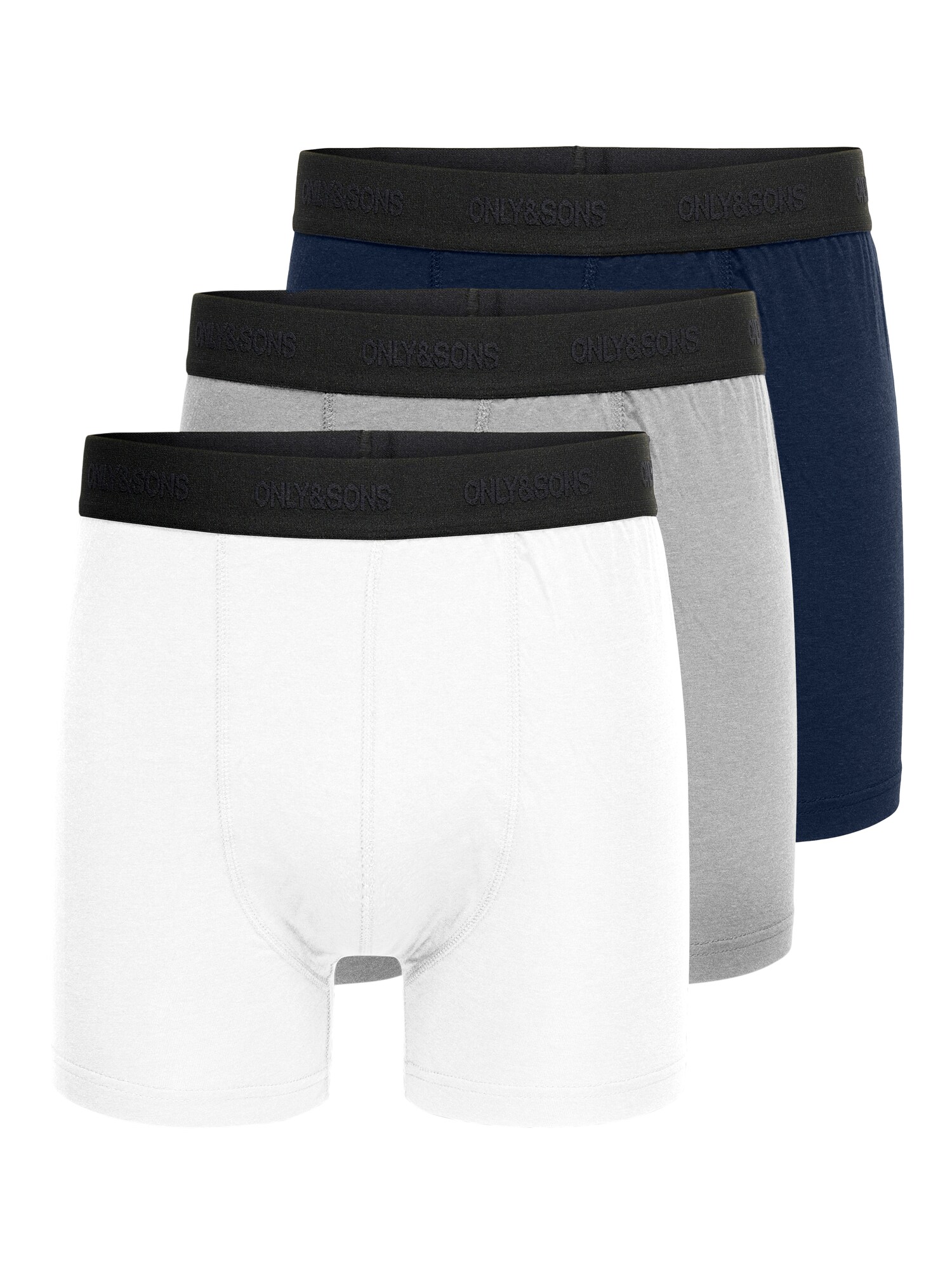 Only & Sons Boxeri ONSFITZ  albastru închis / gri amestecat / negru / alb