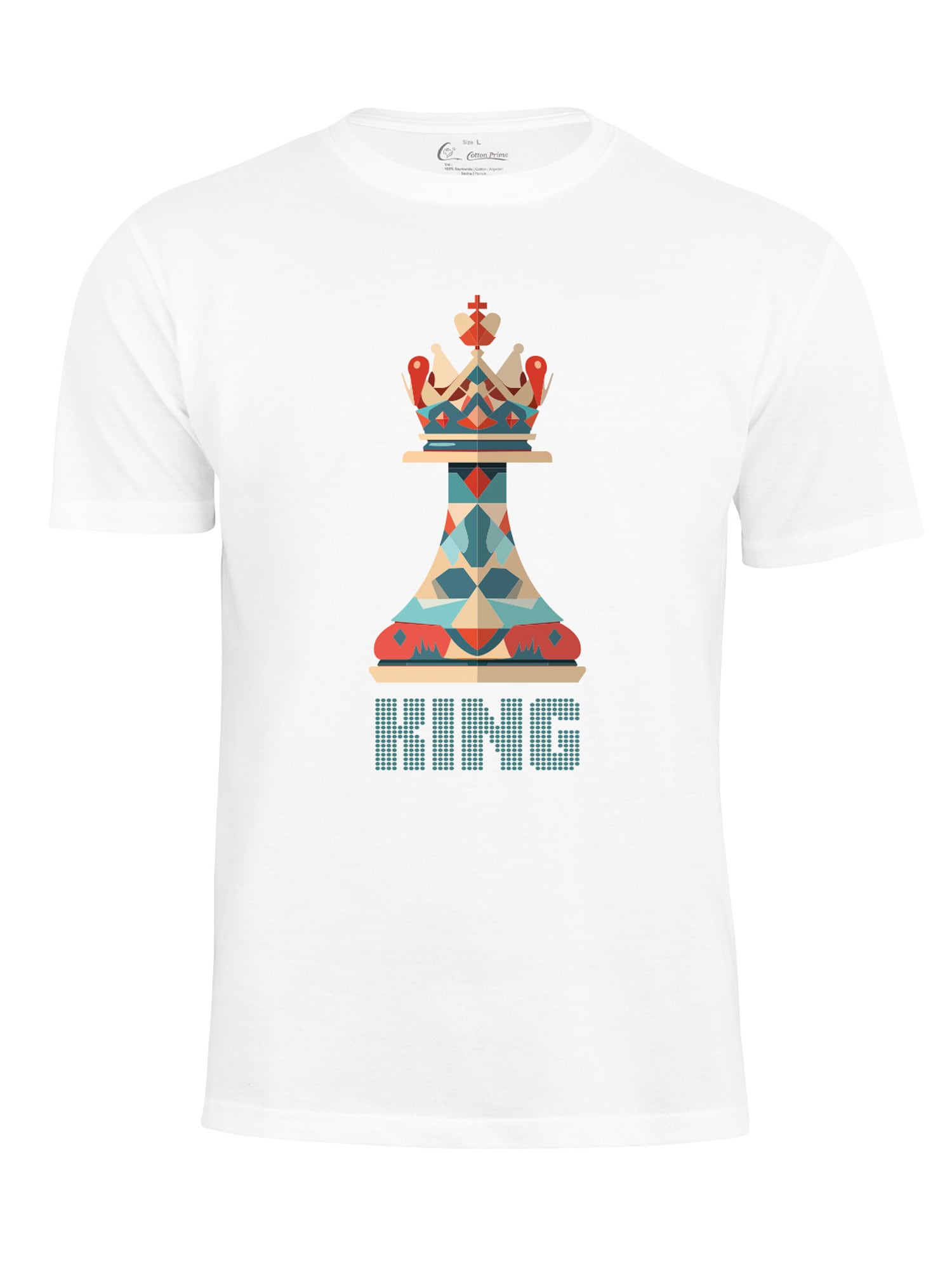 Cotton Prime Camiseta 'King' azul claro / pino / rojo vivo / blanco