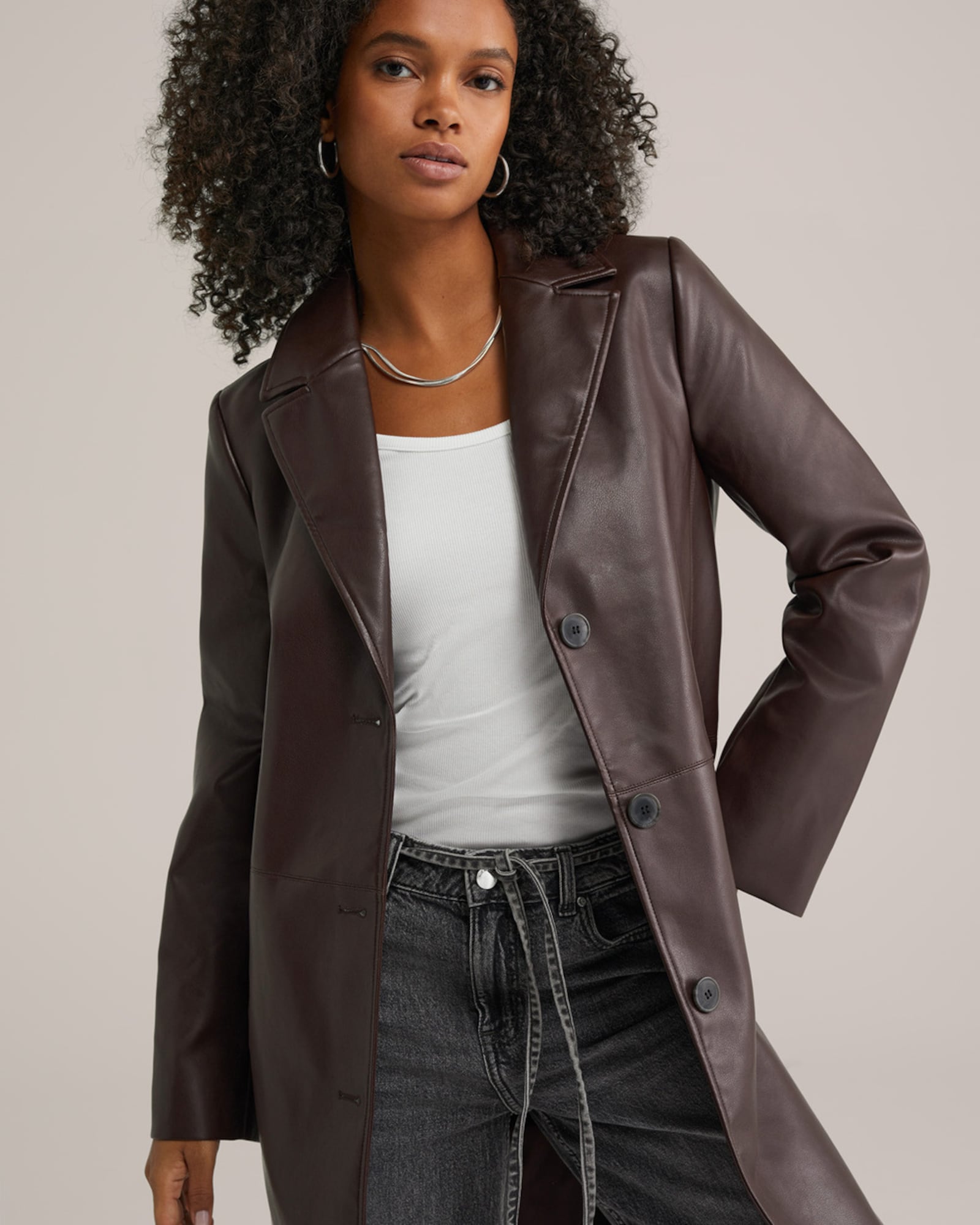 WE Fashion Prechodný kabát burgundská (obrázok 6)
