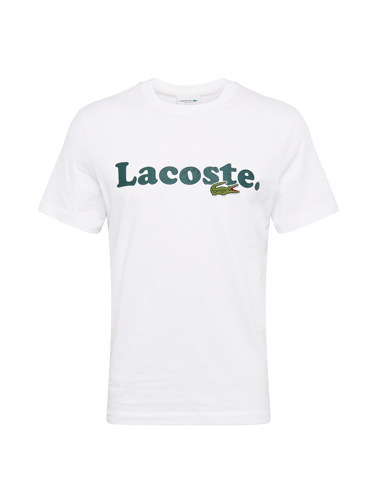 LACOSTE Marškinėliai  balta / tamsiai žalia