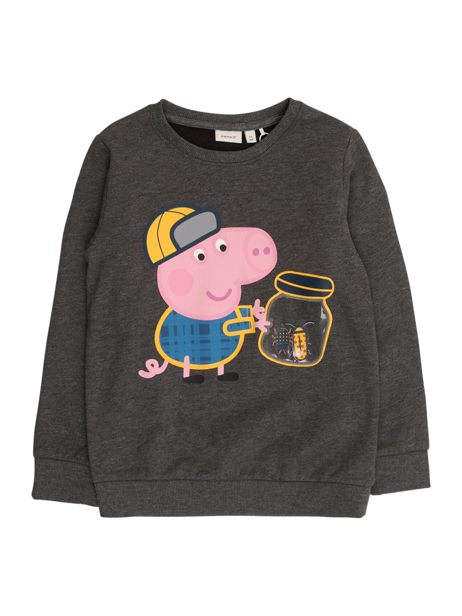 NAME IT Megztinis be užsegimo 'Peppa Pig'  tamsiai pilka / šviesiai rožinė