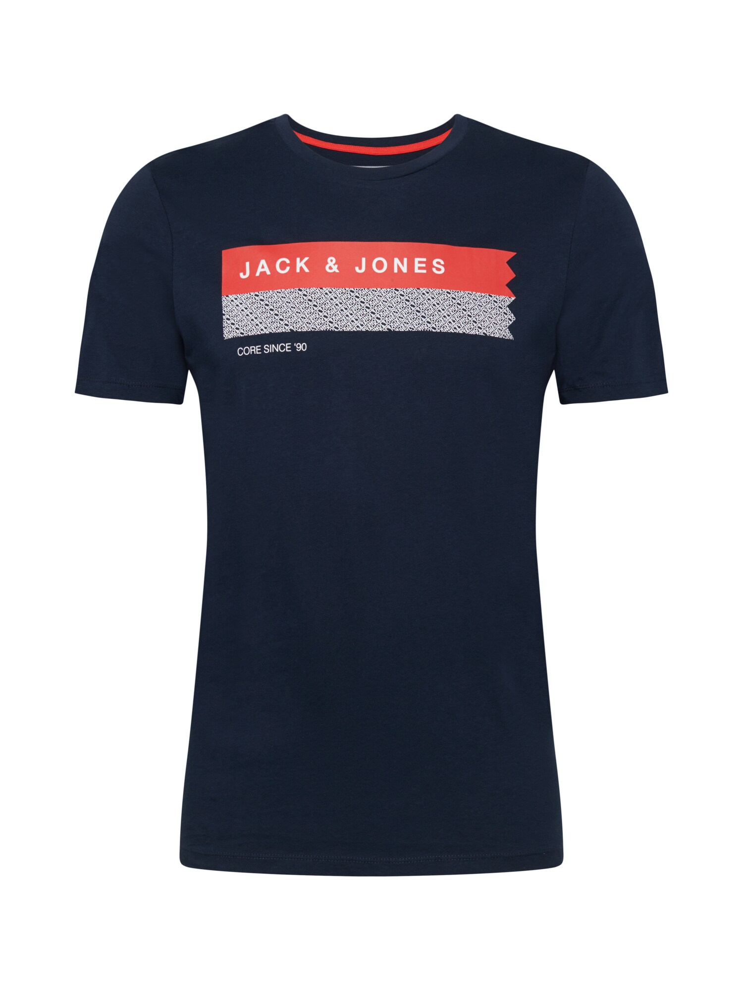 JACK & JONES Marškinėliai  tamsiai mėlyna / pilka / raudona