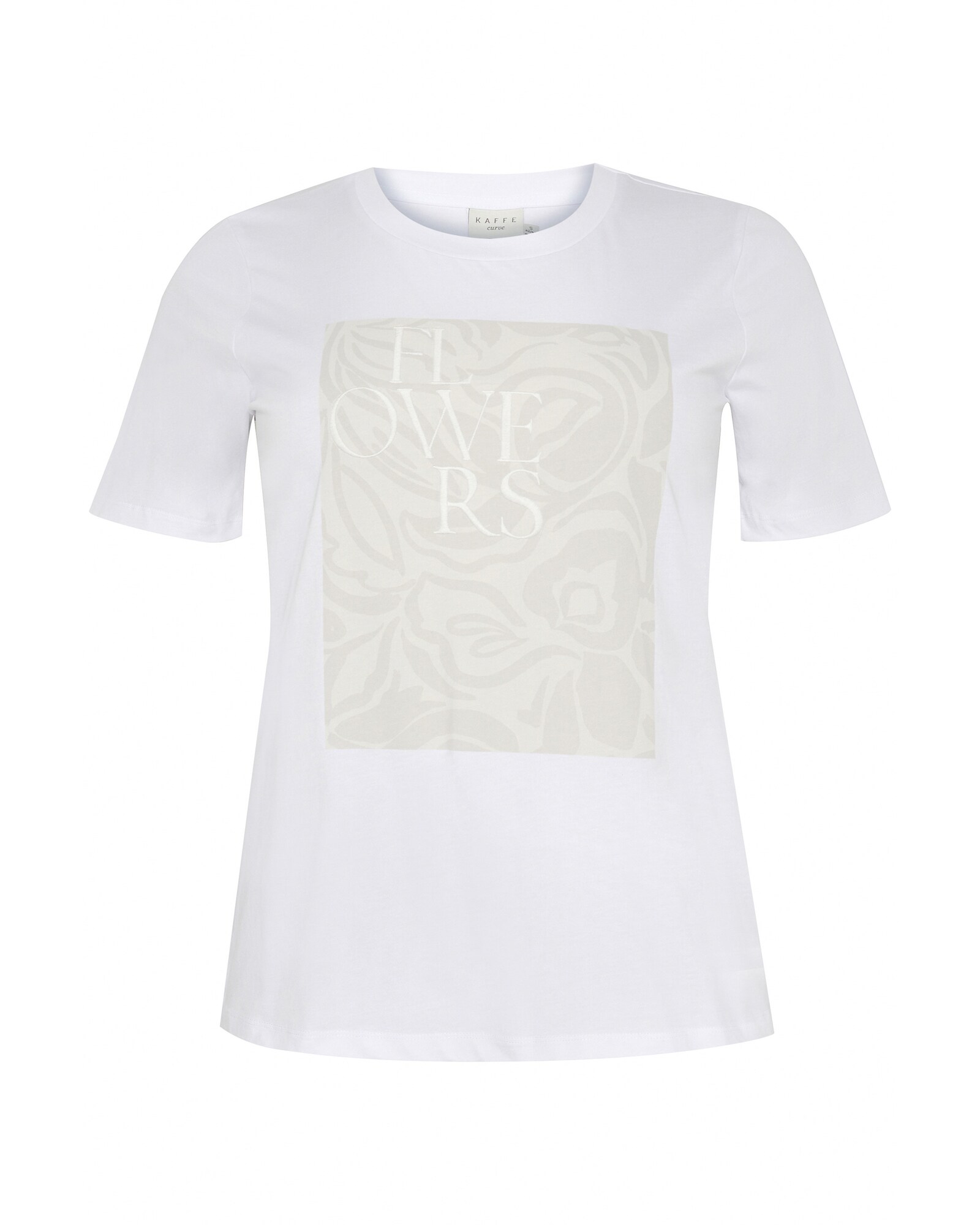 KAFFE CURVE Tricou KC Rie  ecru / alb