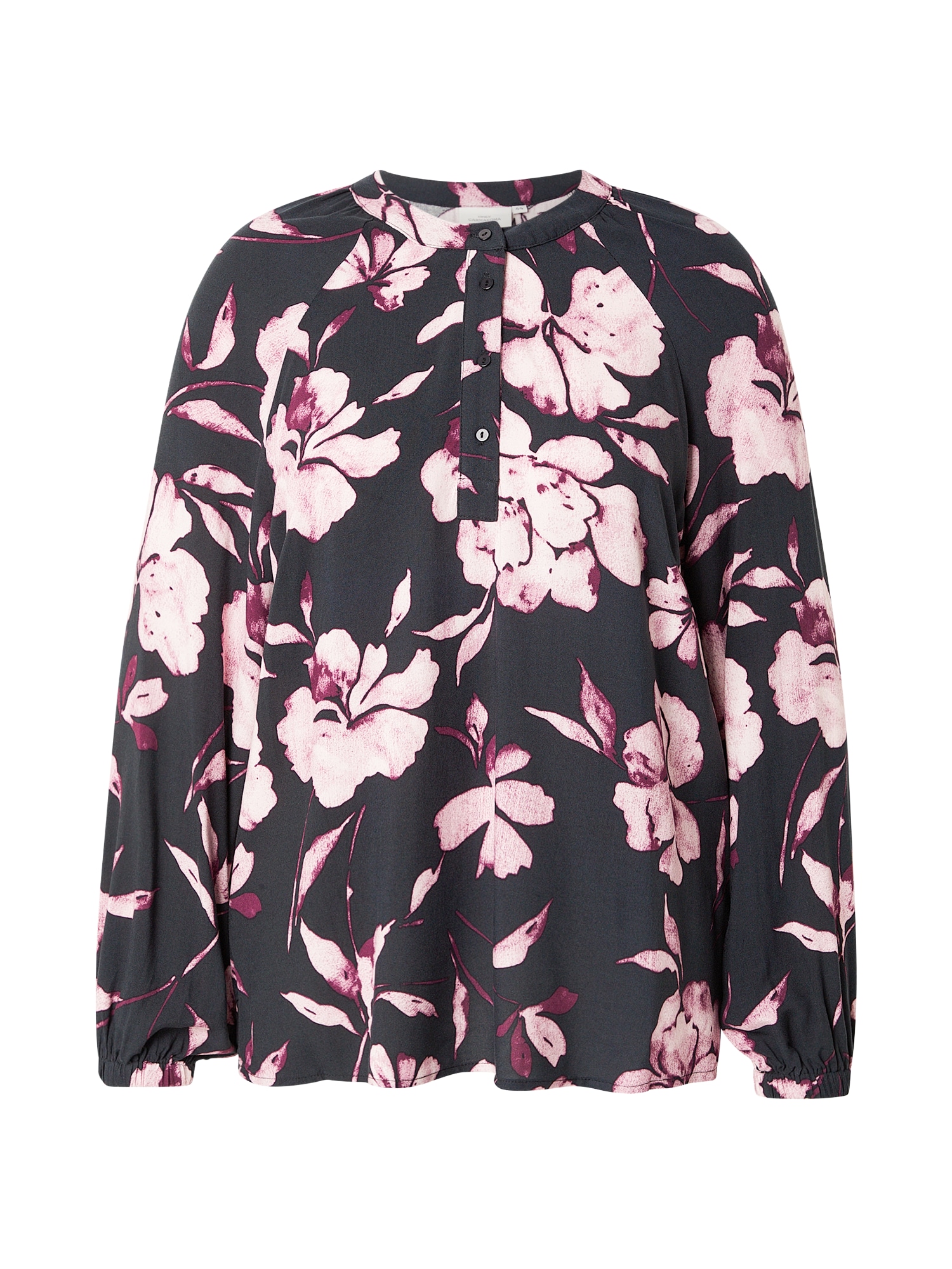 ONLY Carmakoma Bluză CARLinka  roz / negru / alb