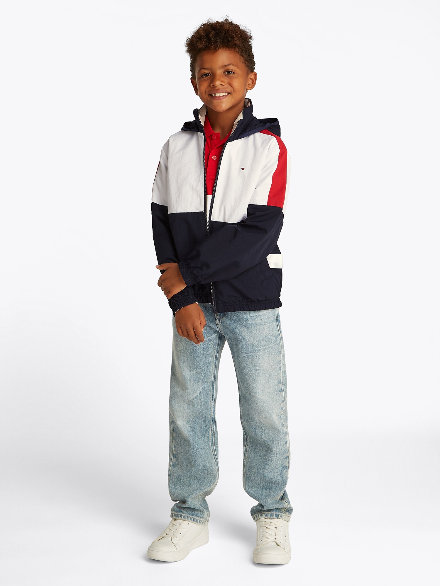 TOMMY HILFIGER Átmeneti dzseki  bézs / tengerészkék / piros / fehér termék 2. képe