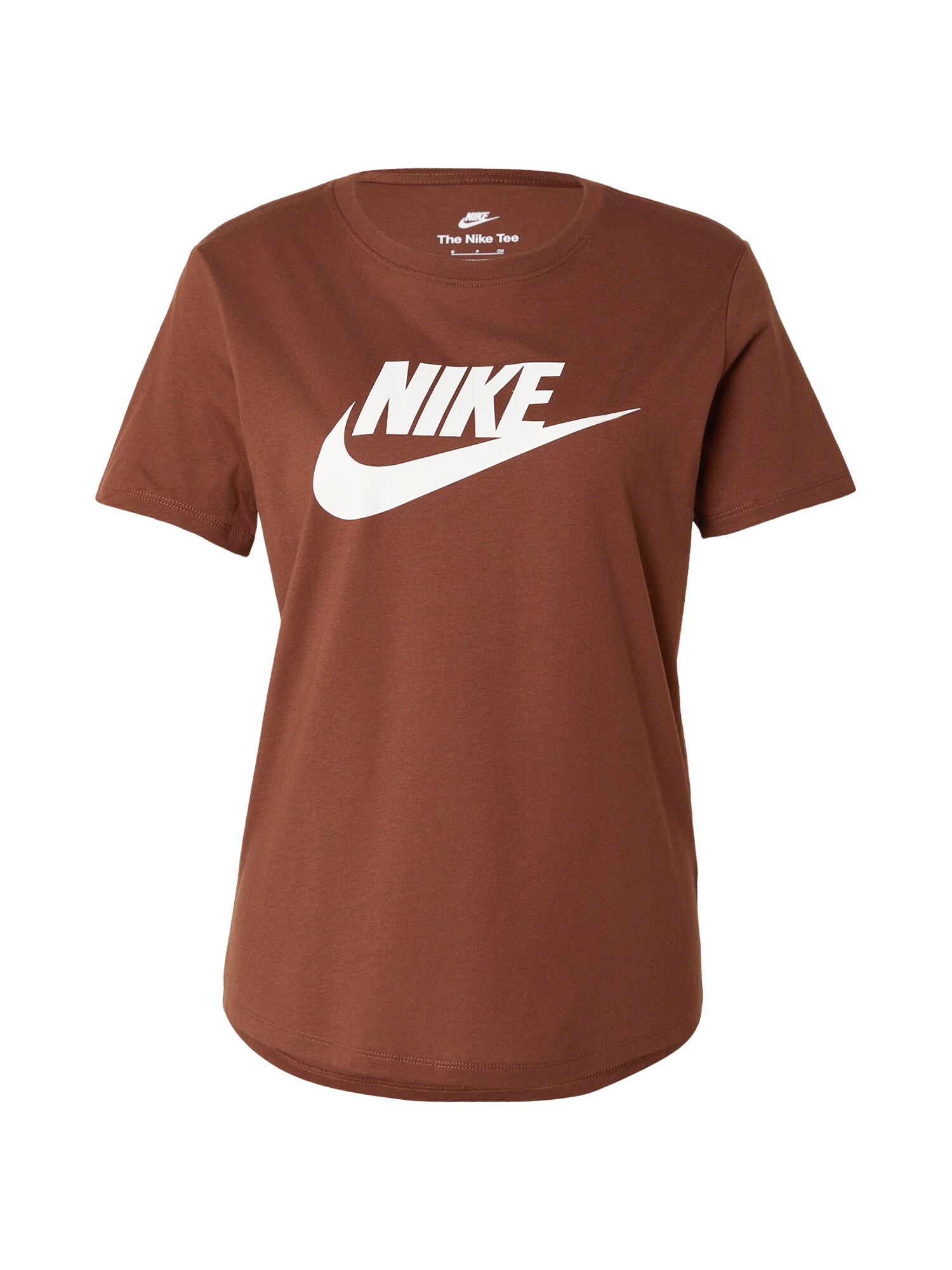 Nike Sportswear Tricou ESSNTL maro / alb