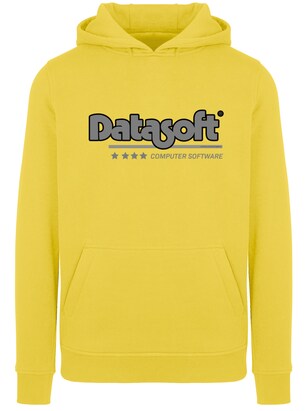 F4NT4STIC Sweatshirt ‘DATASOFT Logo schwarz Retro Videospiel Gaming SEVENSQUARED’ Geel / Grijs