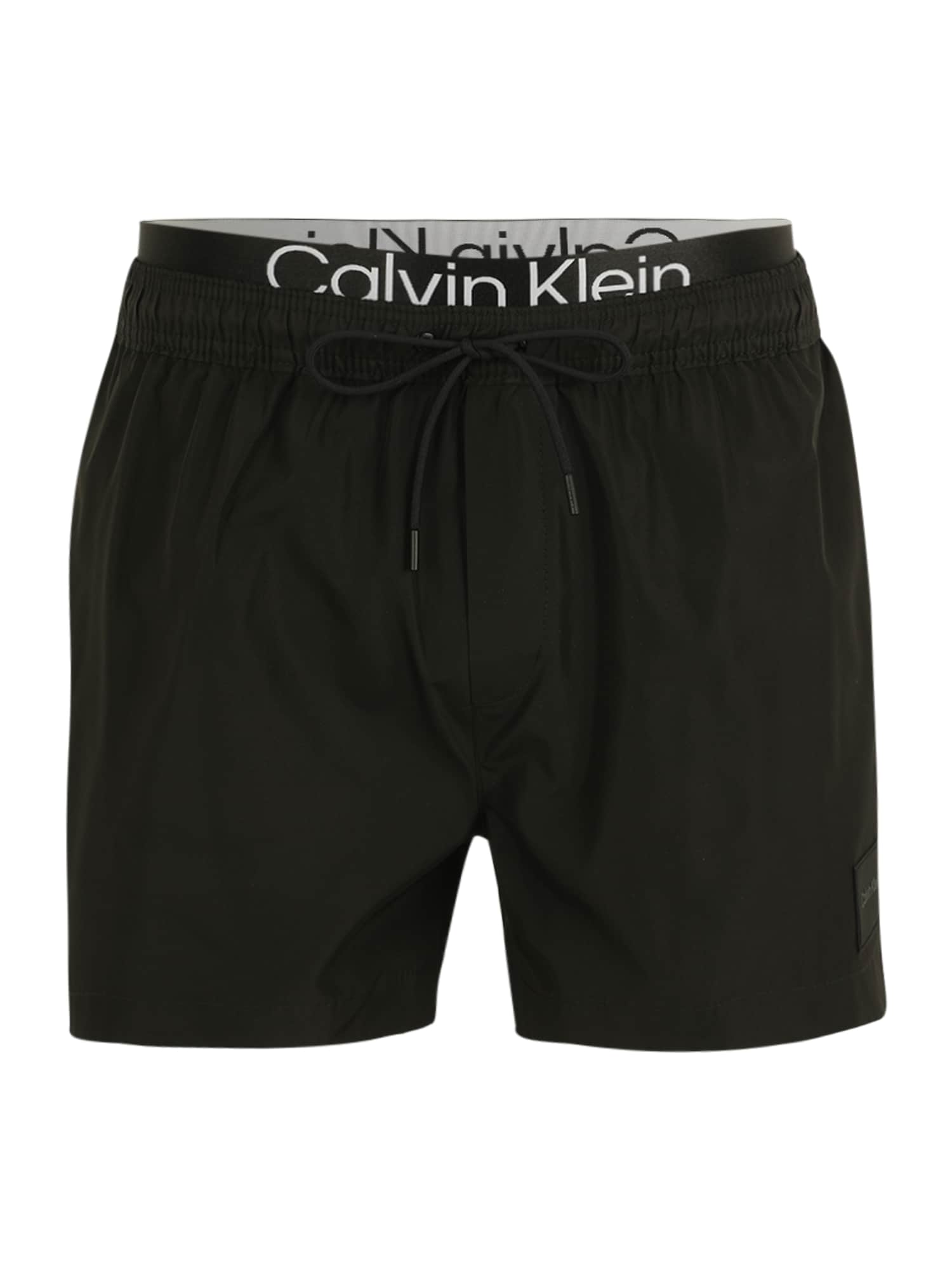 Calvin Klein Swimwear Maudymosi trumpikės 'Steel' juoda / balta
