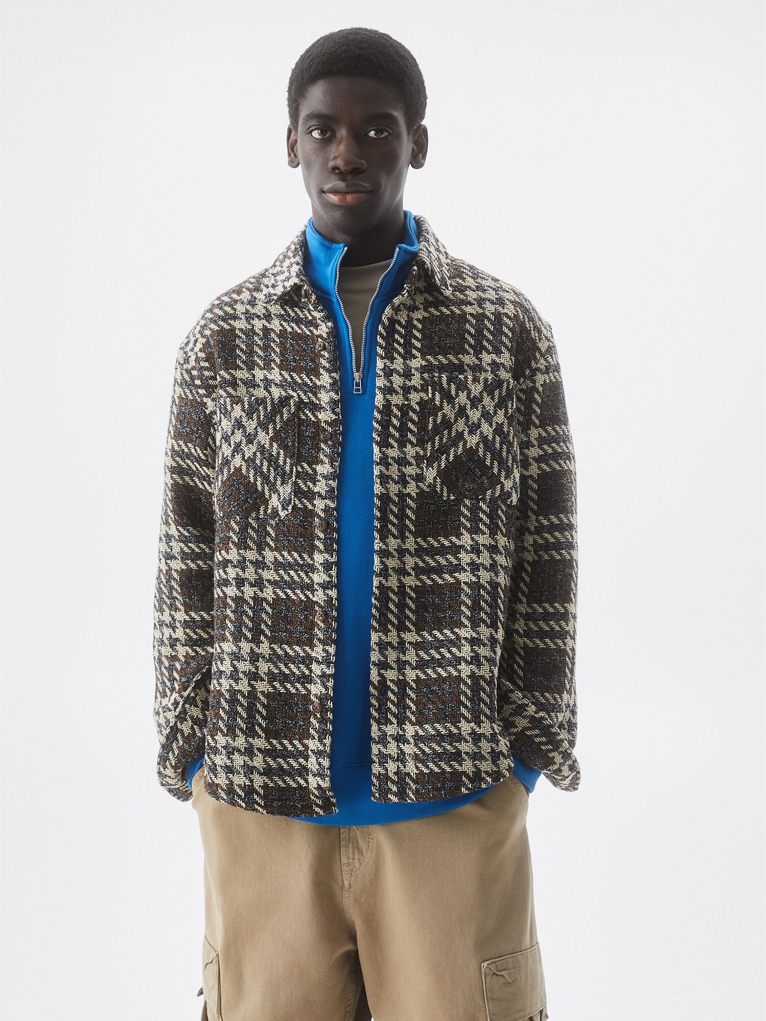 Pull&Bear Átmeneti dzseki  világos bézs / antracit termék 2. képe