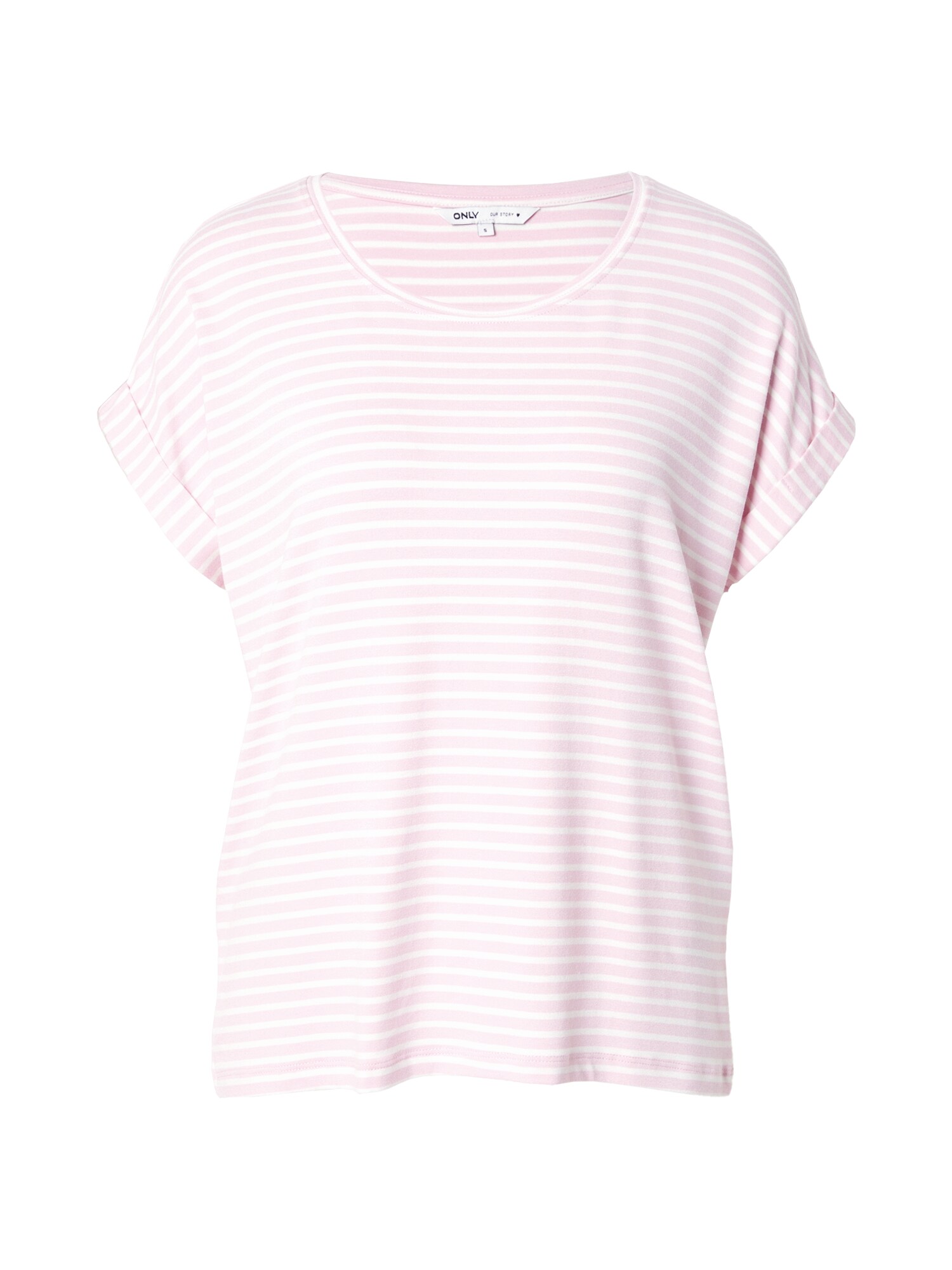 ONLY Tricou Moster  roz / alb