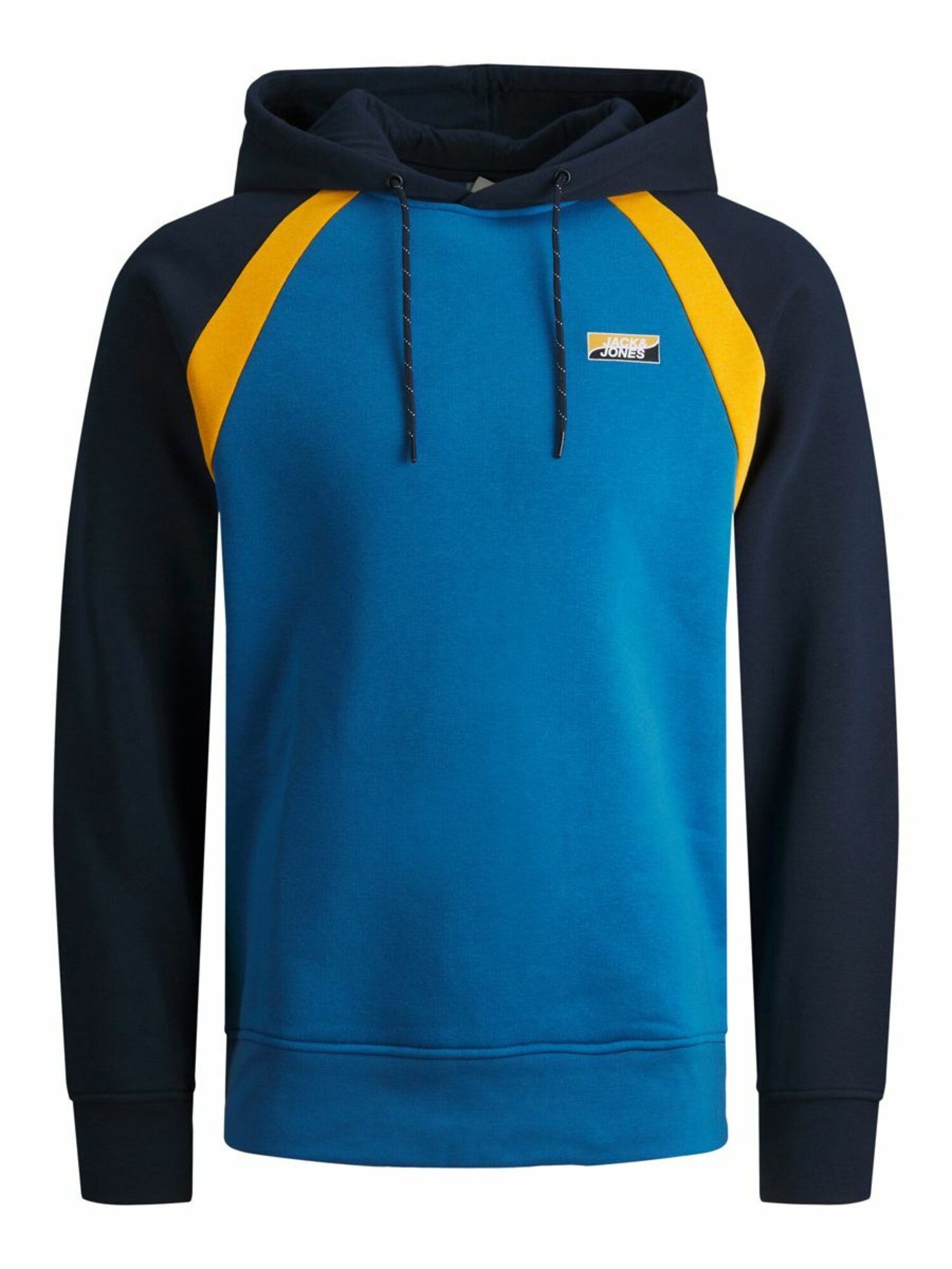 JACK & JONES Mikina námornícka modrá / kráľovská modrá / žltá