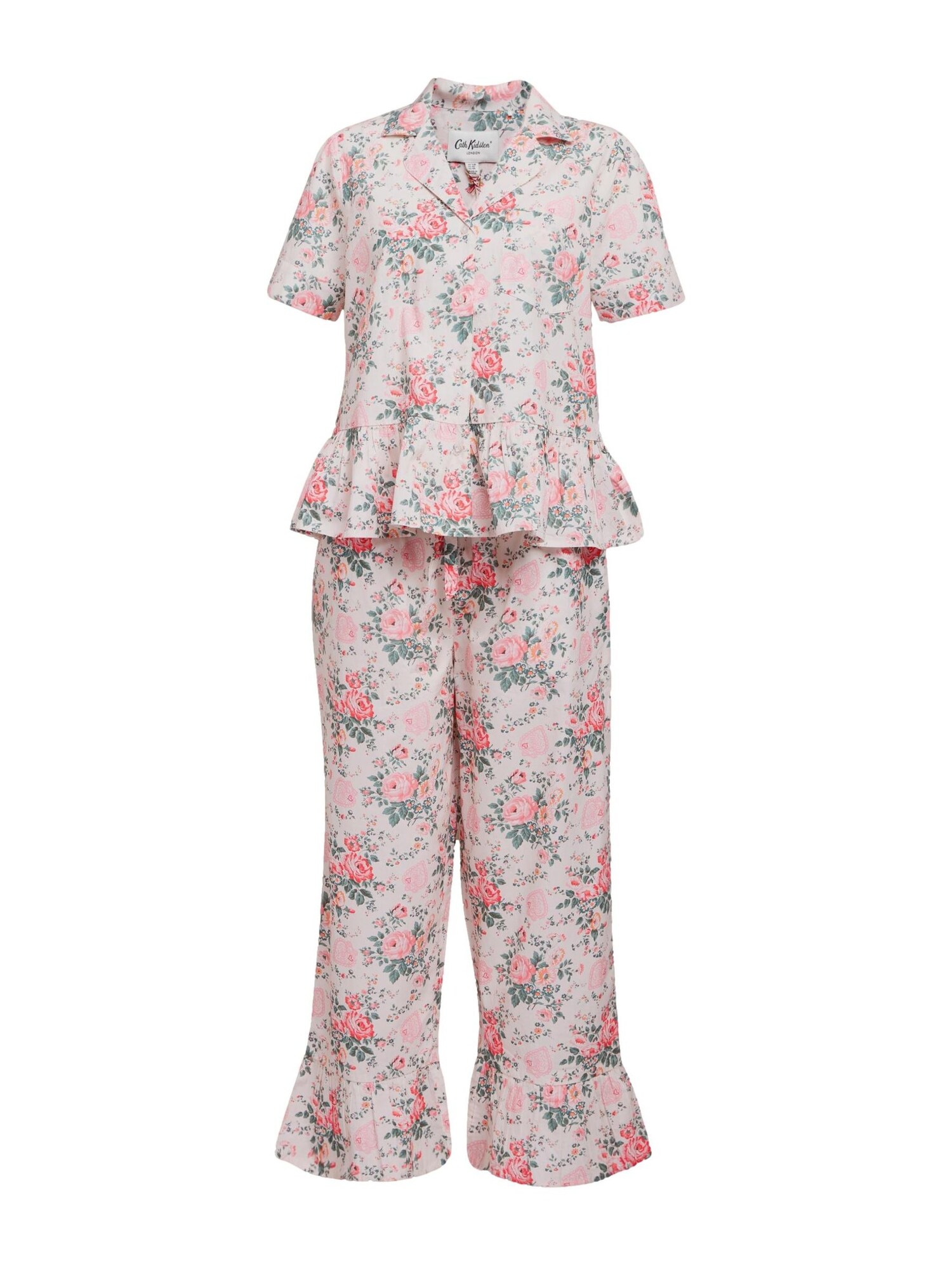 Cath Kidston Pijama  verde / roz / roz zmeură / alb