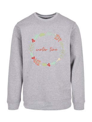 F4NT4STIC Sweatshirt ‘Winter Time’ Grijs / Groen / Rood