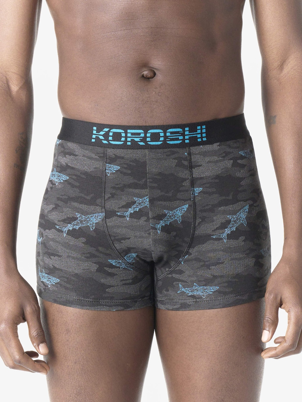 Boxershorts turkos / grå