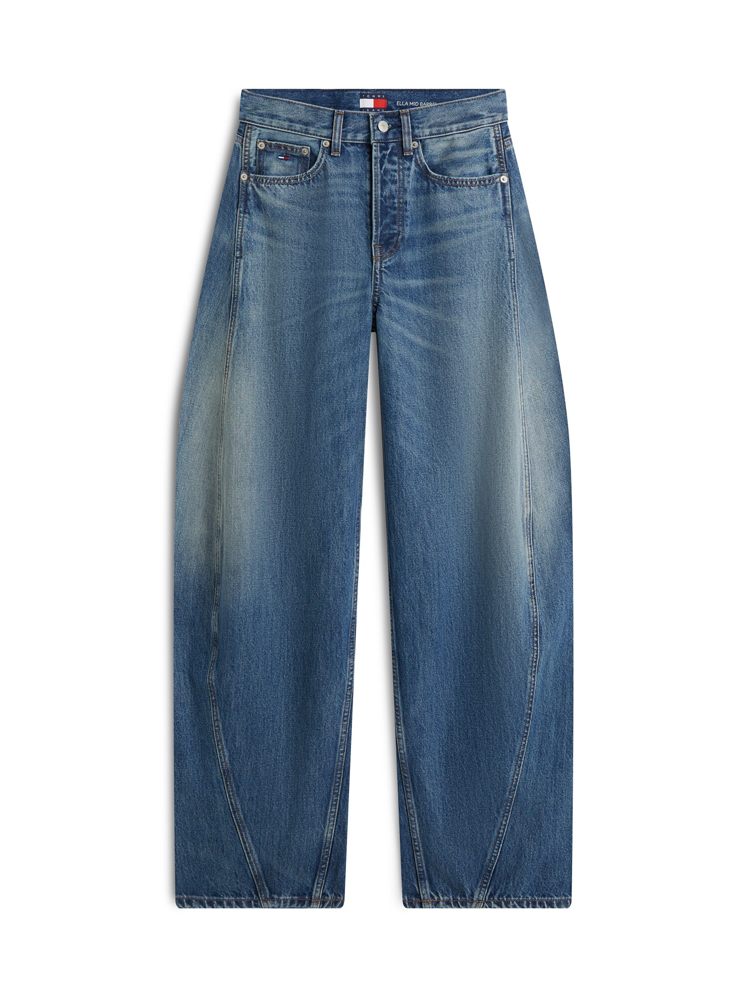 Tommy Jeans Jeans 'Twisted Seam Mid Rise Barrel'  albastru închis