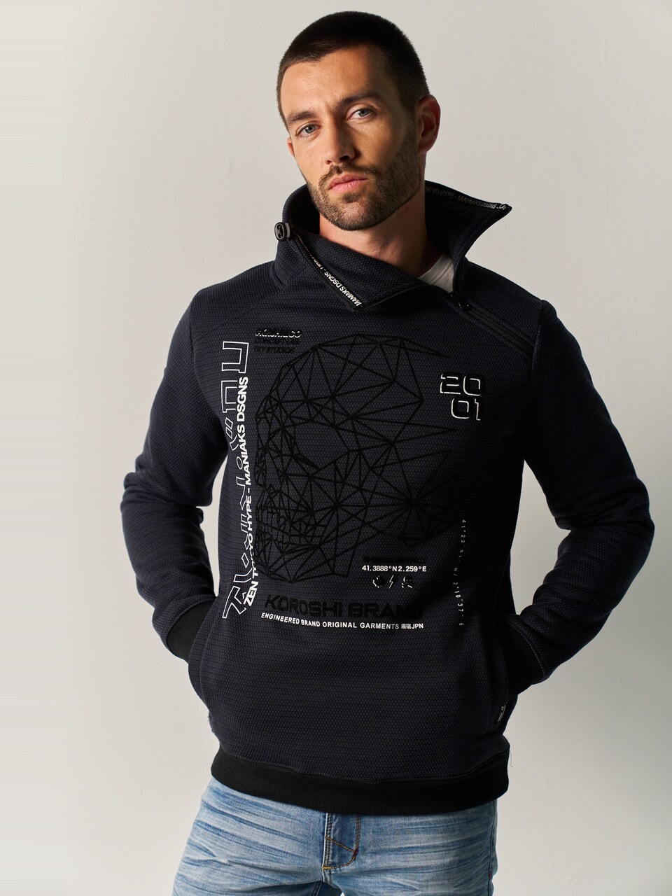 Sweatshirt marinblå / svart