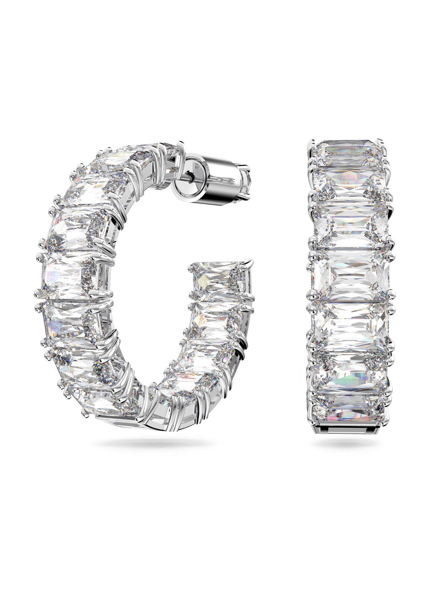 Swarovski Náušnice 'Matrix hoop earrings'  strieborná