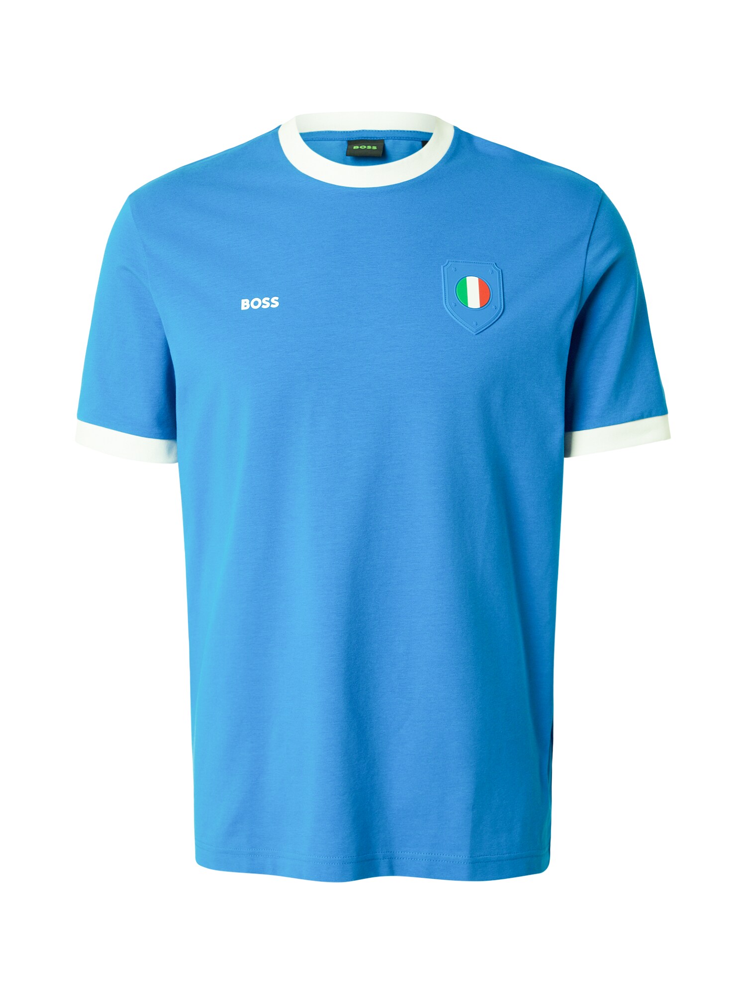 BOSS Tricou  albastru / alb