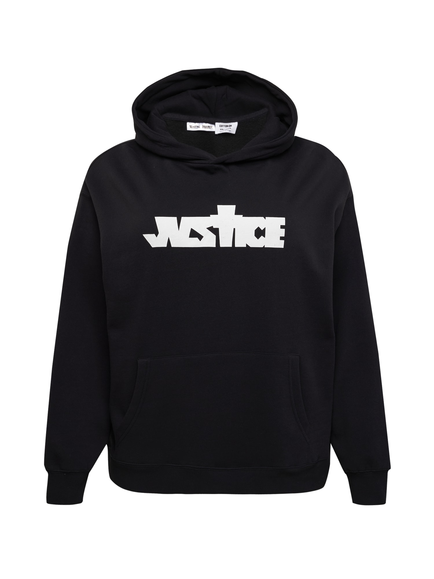 Cotton On Curve Sweatshirt 'JUSTIN BIEBER CLASSIC LICENSE'  preto / branco