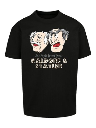 F4NT4STIC Shirt ‘Disney Muppets Late Night Waldorf & Statler’ Gemengde kleuren / Zwart