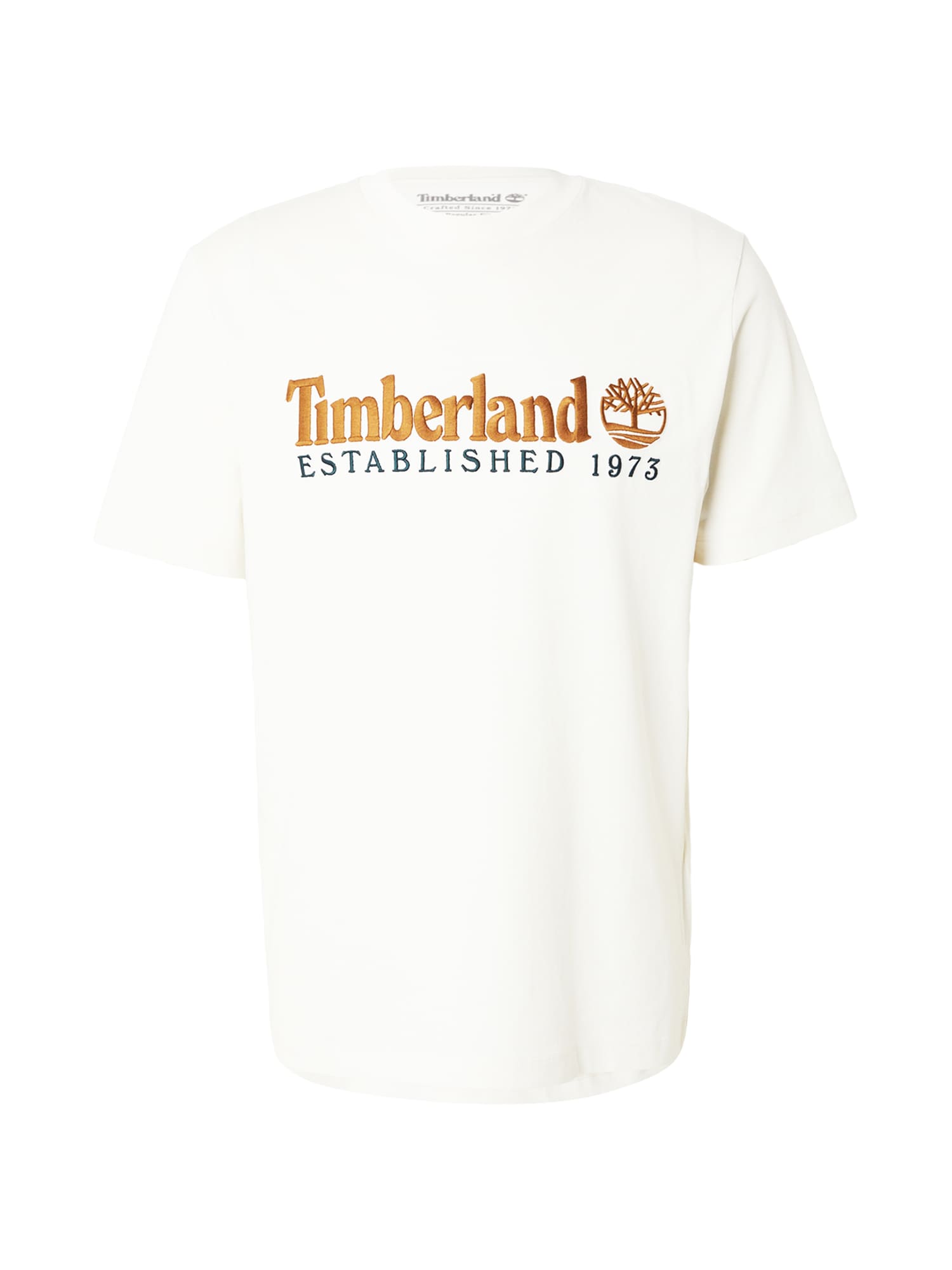 TIMBERLAND Tricou ESTABLISHED 1973 albastru marin / maro caramel / alb
