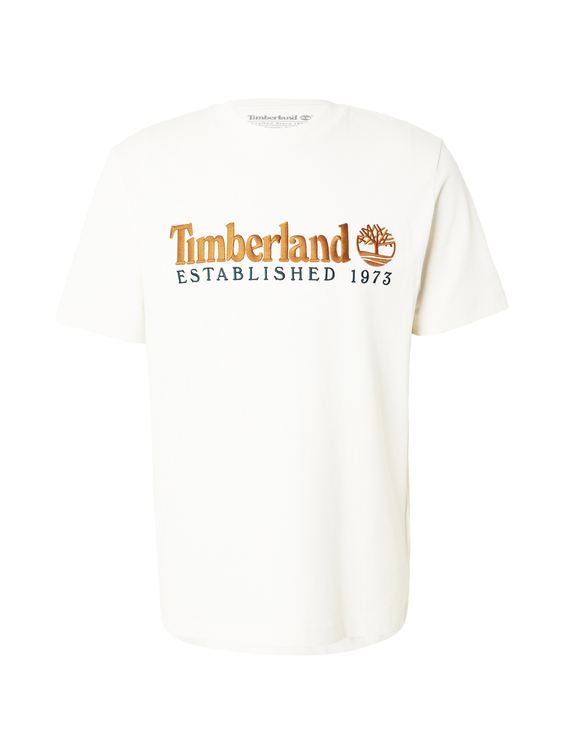 TIMBERLAND T-shirt 'ESTABLISHED 1973' marinblå / karamell herr