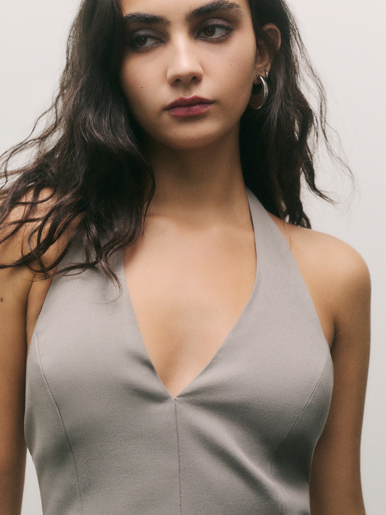 Pull&Bear Top sivobéžová (obrázok 5)