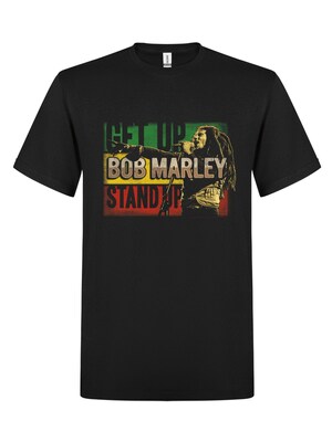 Bob Marley Camiseta 'Get up, Stand Up'  negro