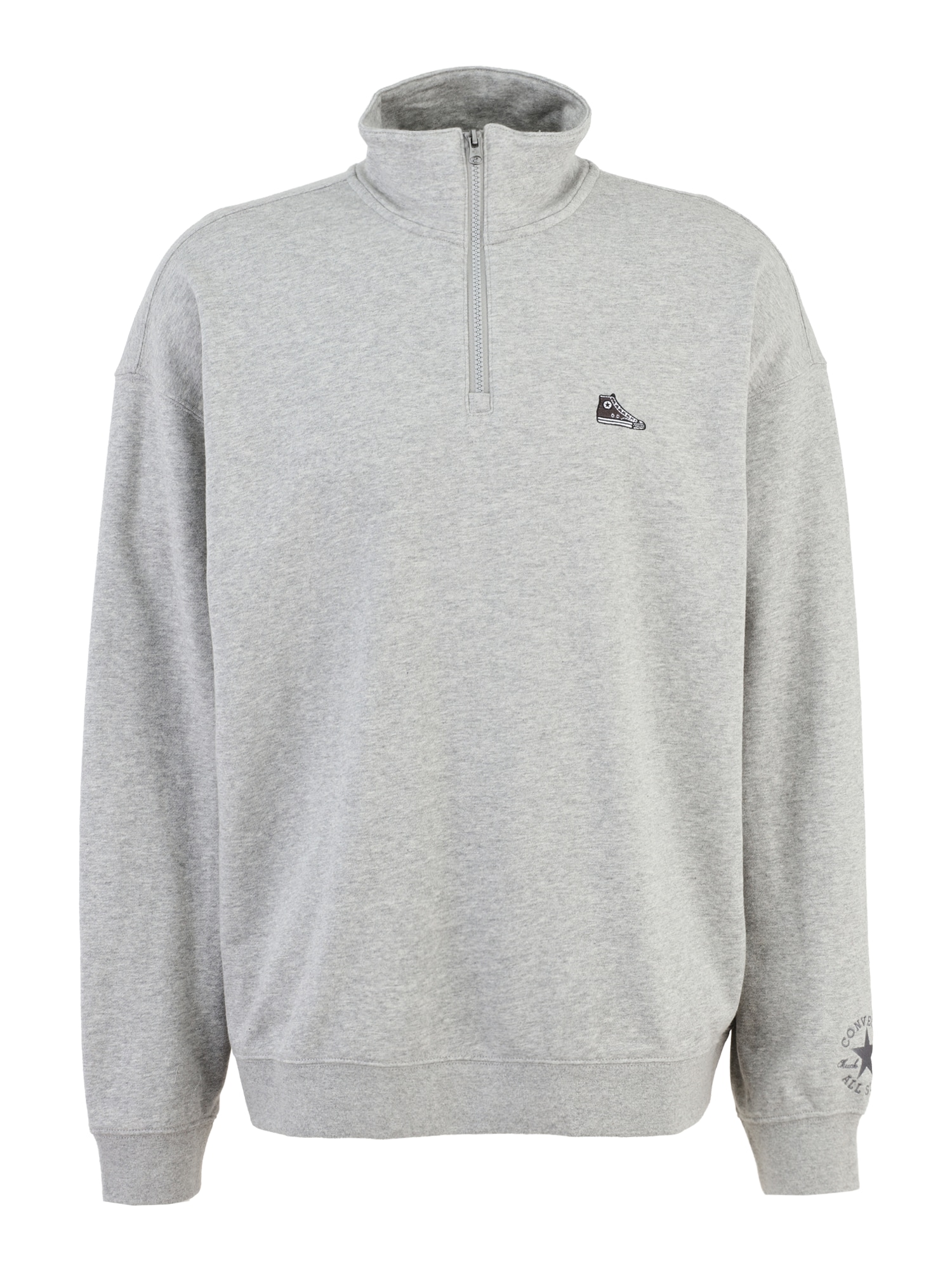 CONVERSE Sudadera 'SNKER PATCH' antracita / gris moteado
