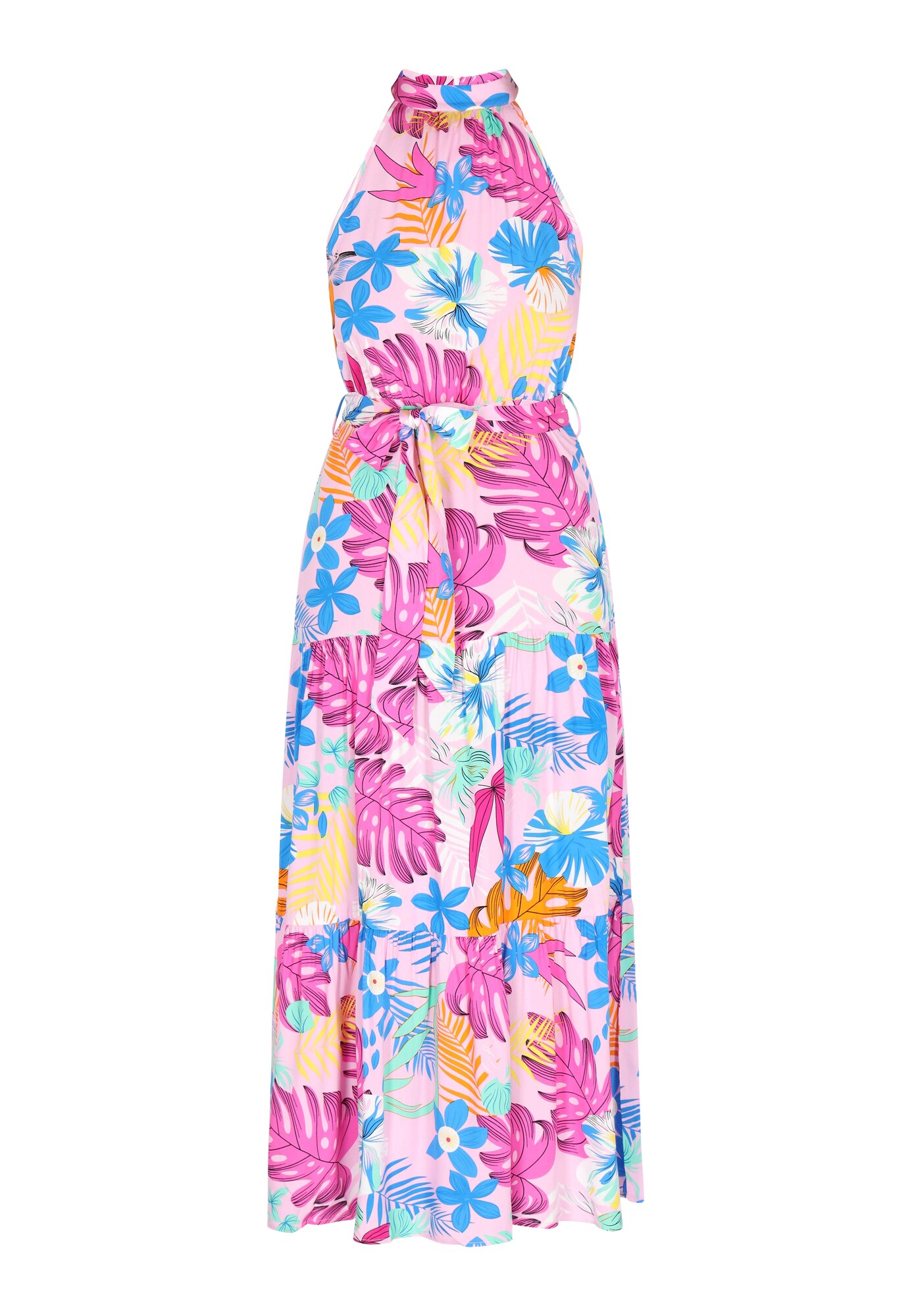 IZIA Vestido de verano azul / naranja / rosa / rosé