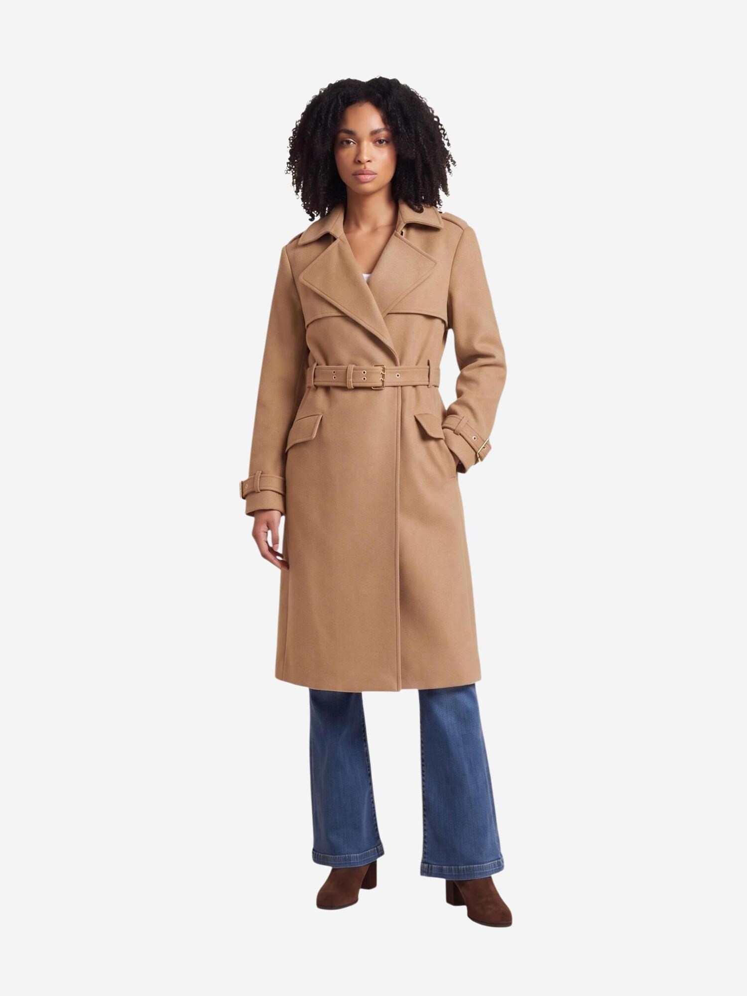 GUESS Abrigo de invierno 'EVE MELTON TRENCH W6BL51 W4138' taupe – imagen 1