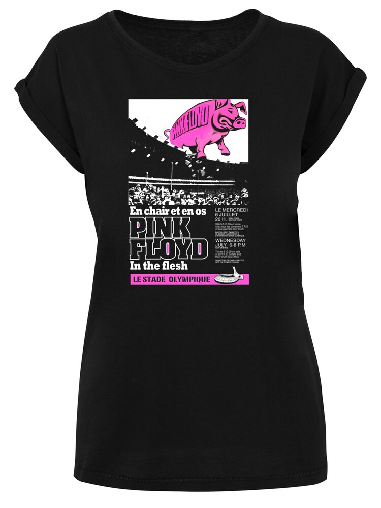 F4NT4STIC Shirt 'Pink Floyd Le Stade Olympique' Damen Größe M neonpink / schwarz / weiß