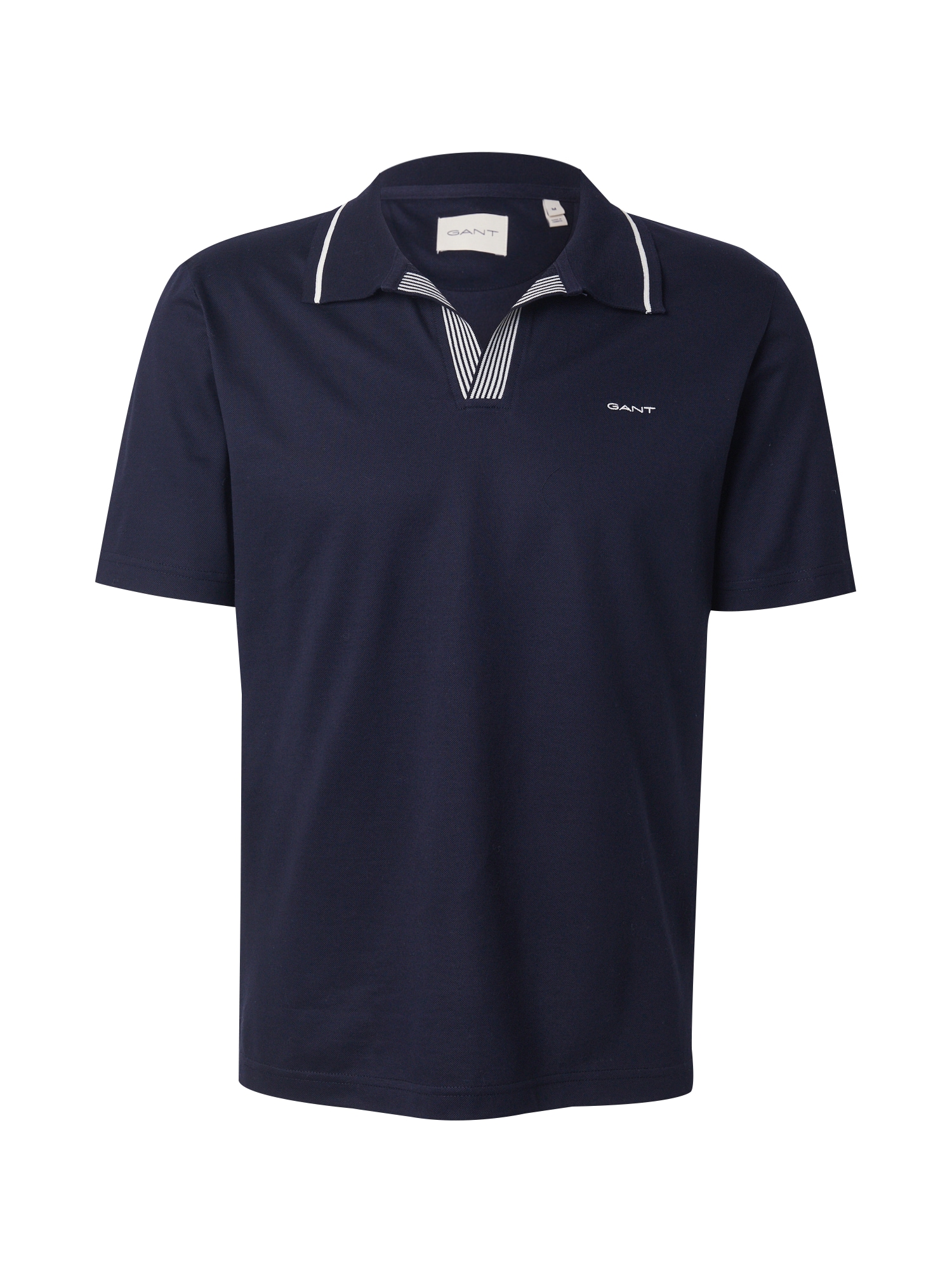 GANT Tricou  albastru marin / alb