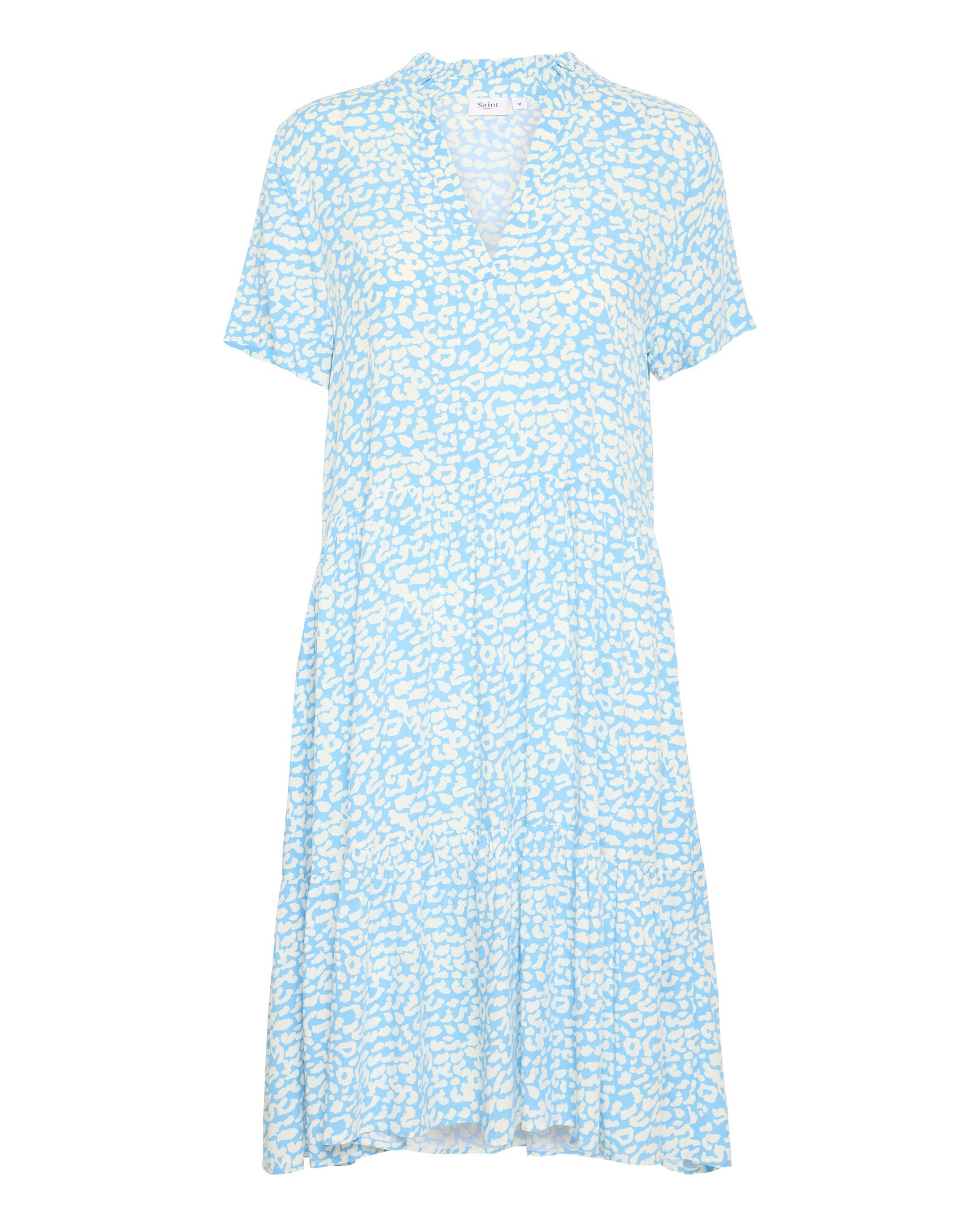 SAINT TROPEZ Vestido de verano 'Eda'  aqua / blanco