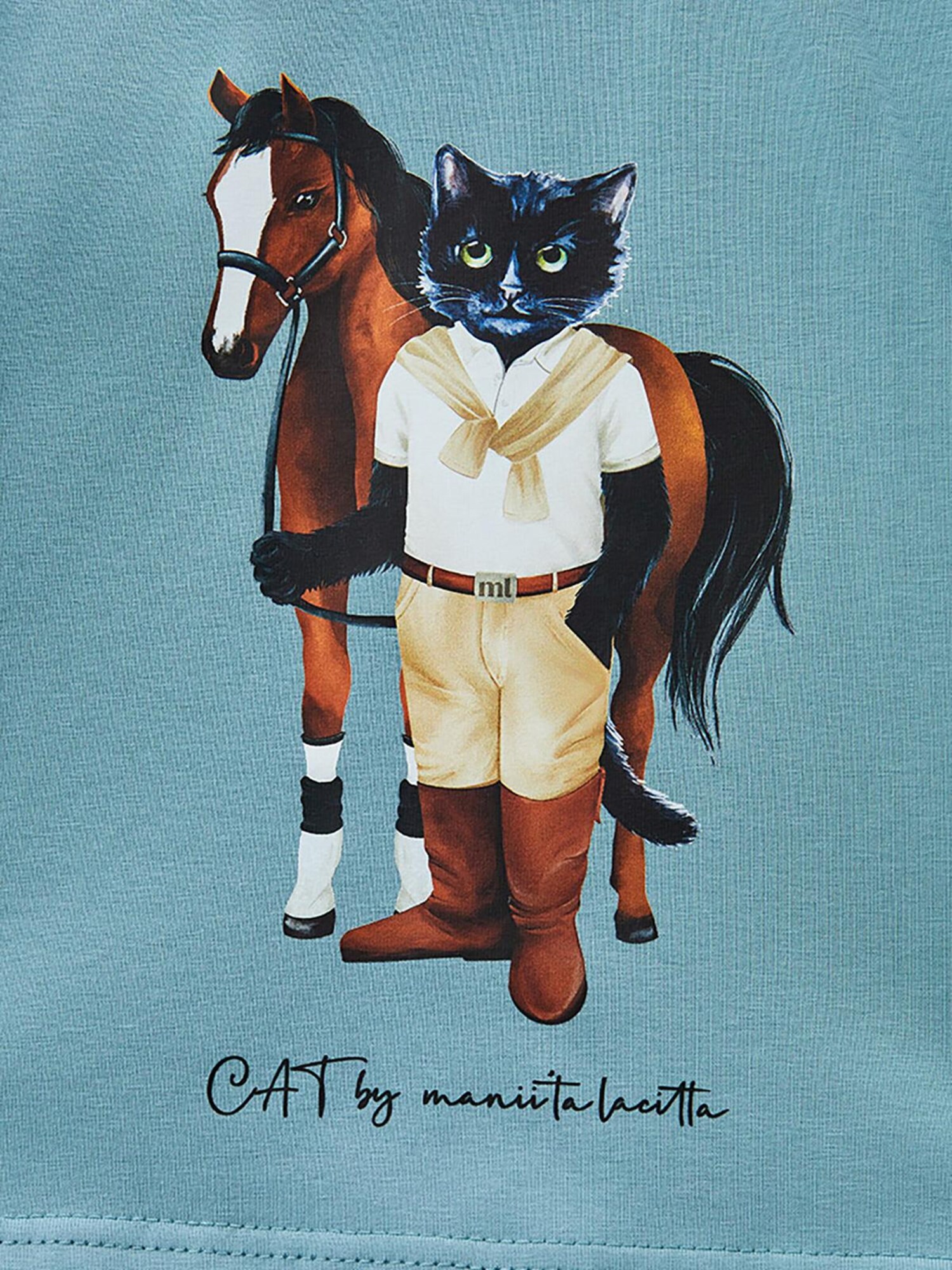 Cat e Lolette Tričko 'Rider Cat'  modrá (obrázok 2)