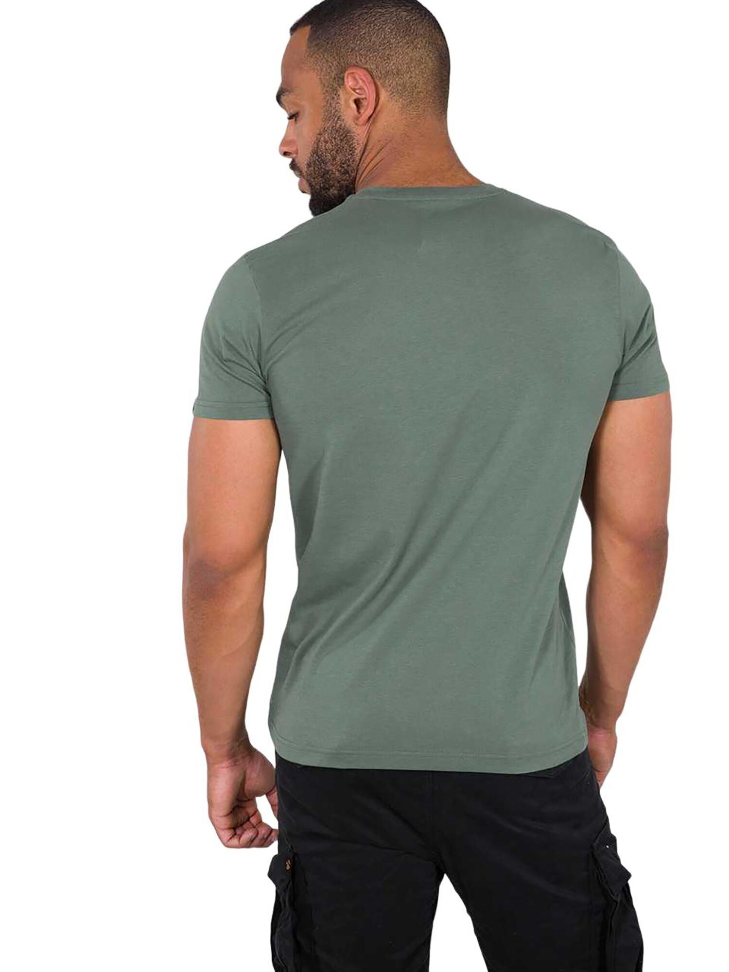 ALPHA INDUSTRIES Camiseta caqui / blanco – imagen 3