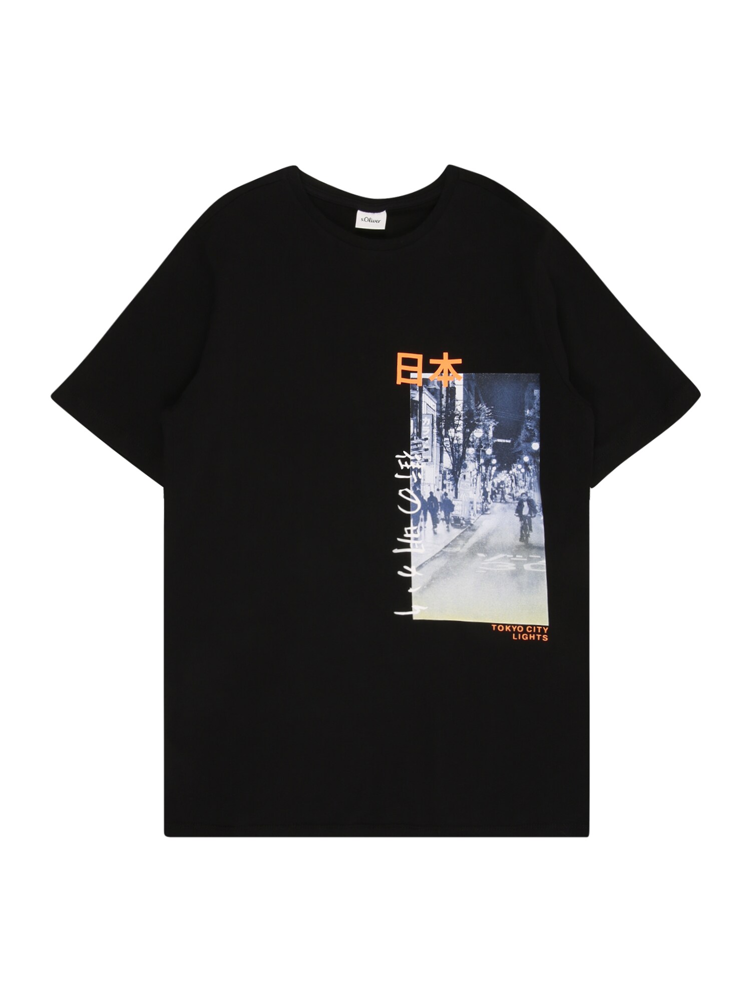 S.Oliver Shirt Nachtblauw / Oranje / Zwart / Wit