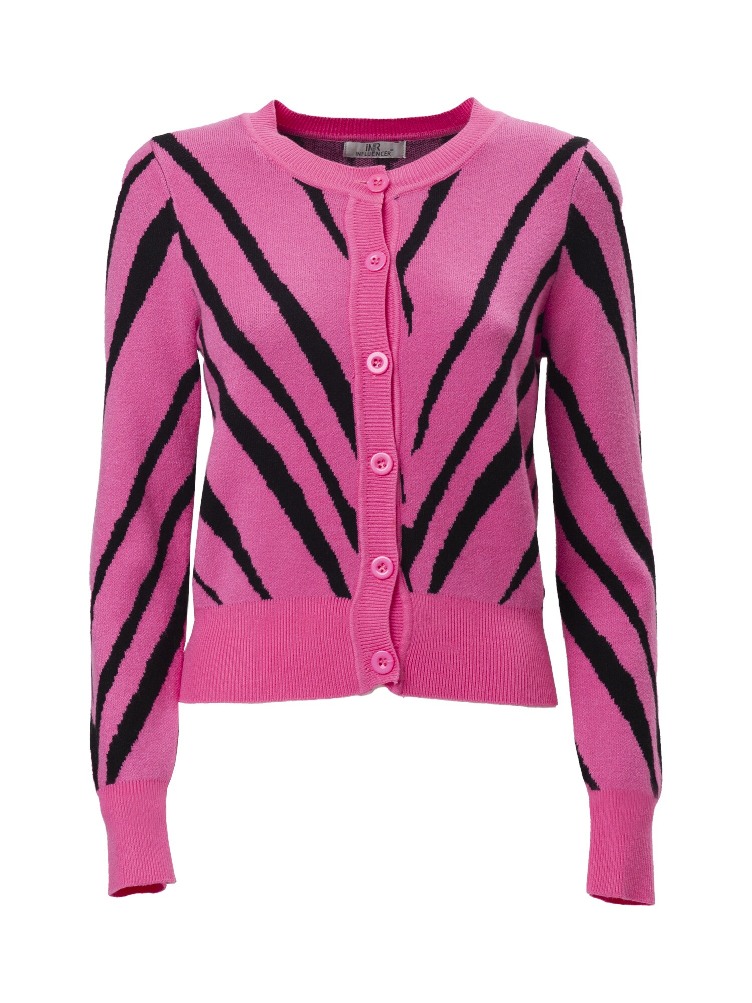 Influencer Geacă tricotată  roz / negru