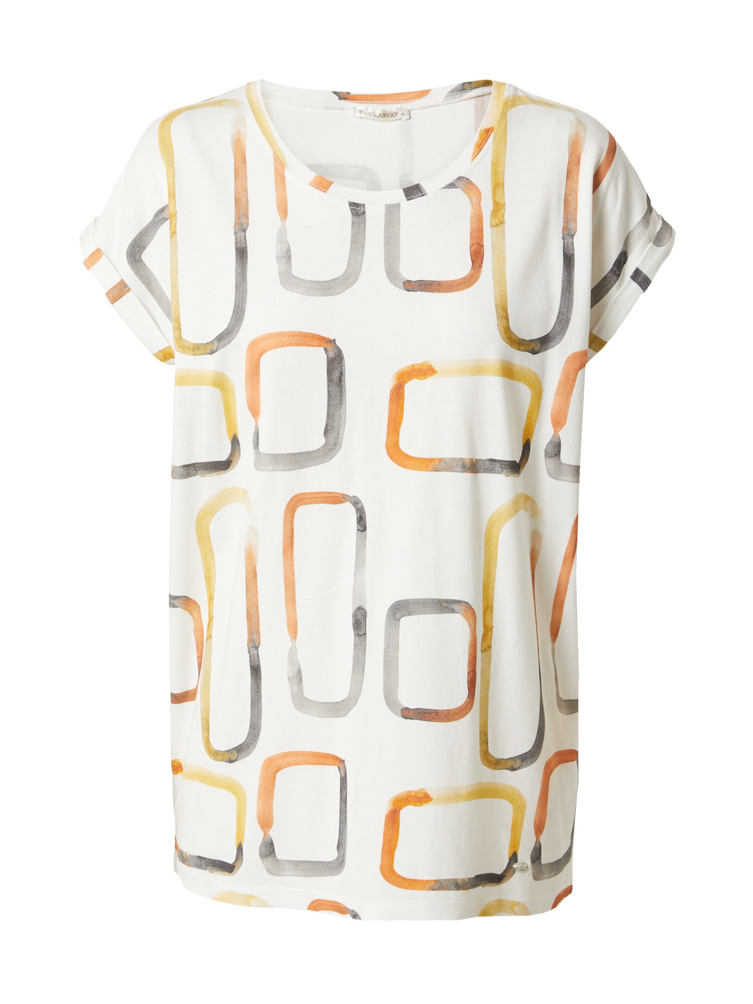 Key Largo Тениска  сиво / оранжево / мръсно бяло