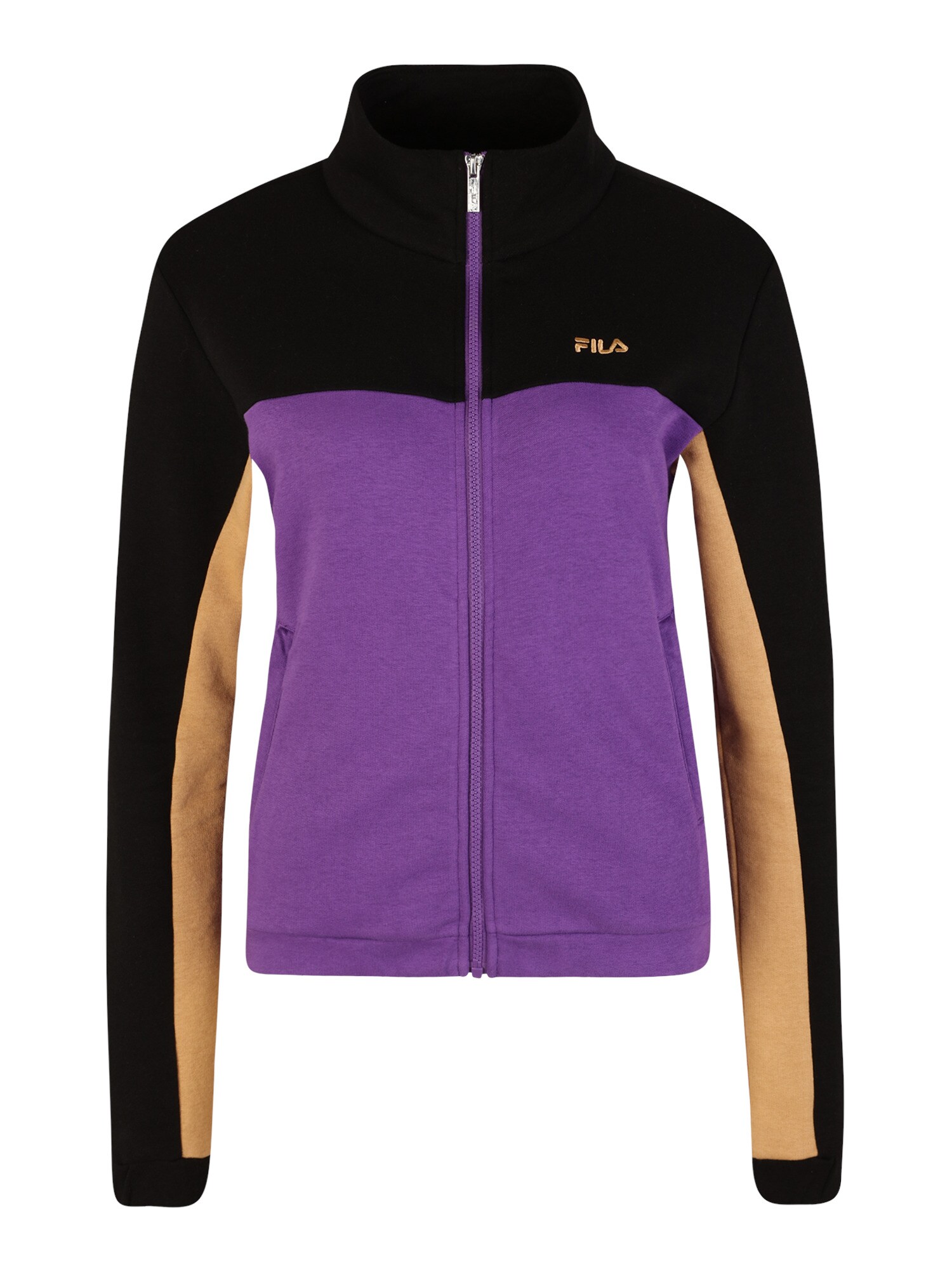 FILA Tepláková bunda 'BRUCKBERG'  farba ťavej srsti / fialová / čierna